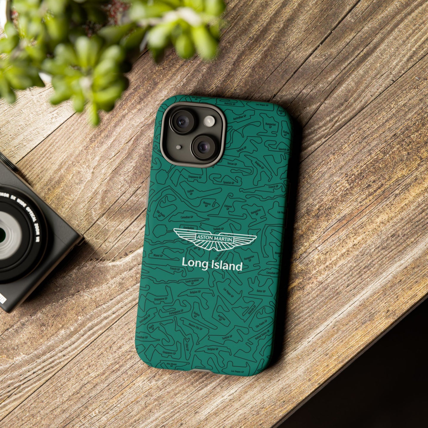 Aston Martin Long Island F1 race Track Inspired Impact-Resistant Phone Case