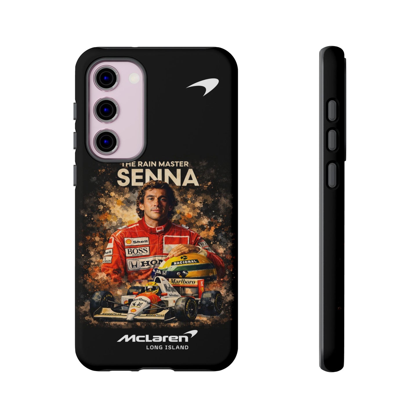 McLaren Long Island “The Rain Master” Ayrton Senna Inspired Impact-Resistant Phone Case | Durable Protection for Car Enthusiasts