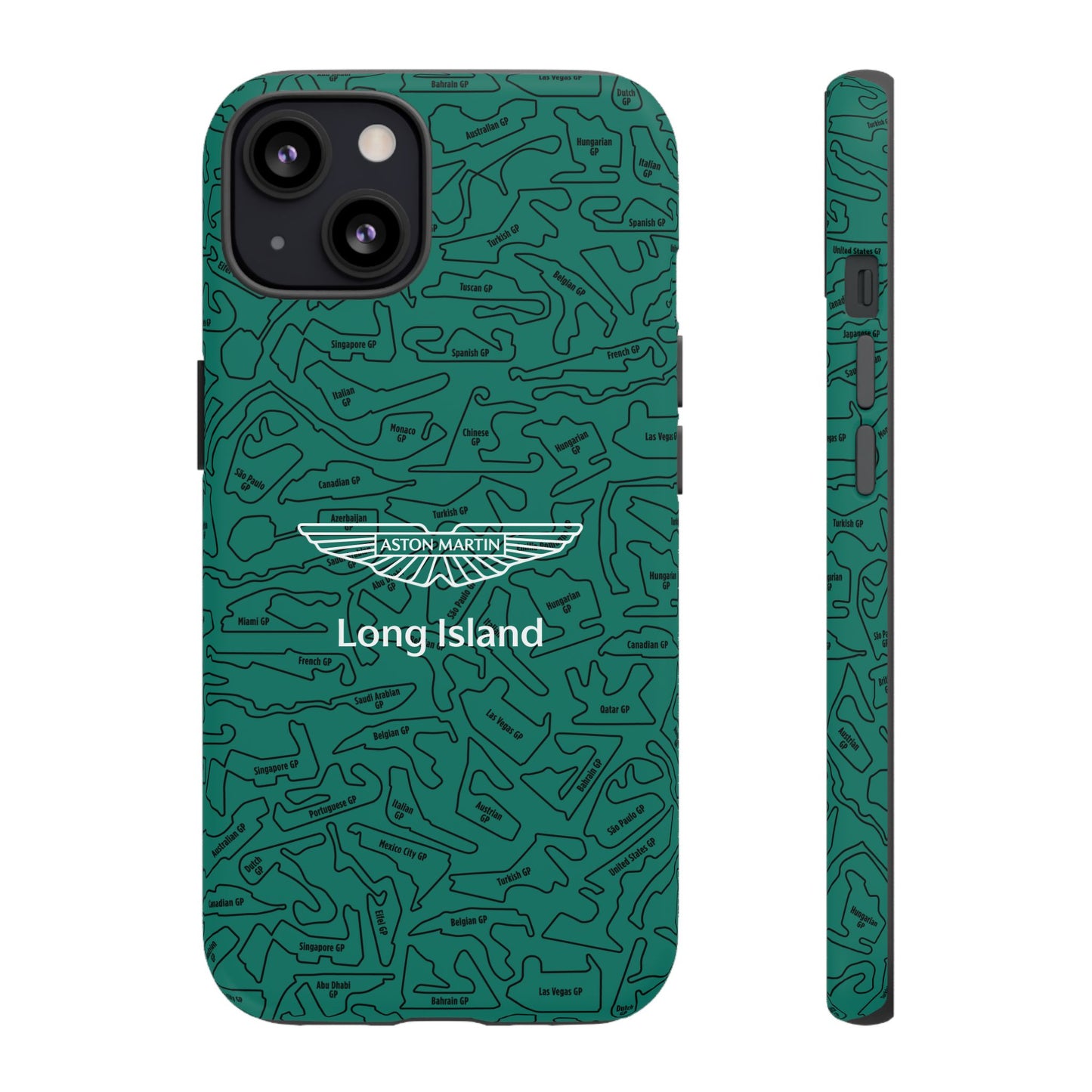 Aston Martin Long Island F1 race Track Inspired Impact-Resistant Phone Case