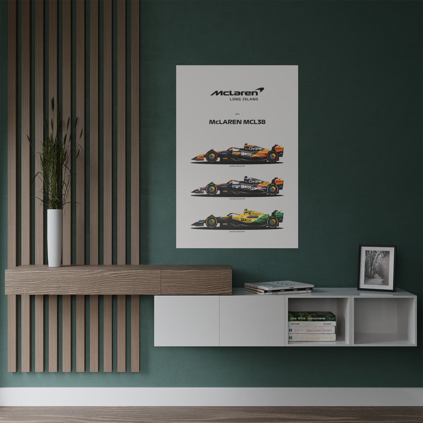 McLaren Long Island Formula 1 inspired | McLaren McL38 livery Satin Poster