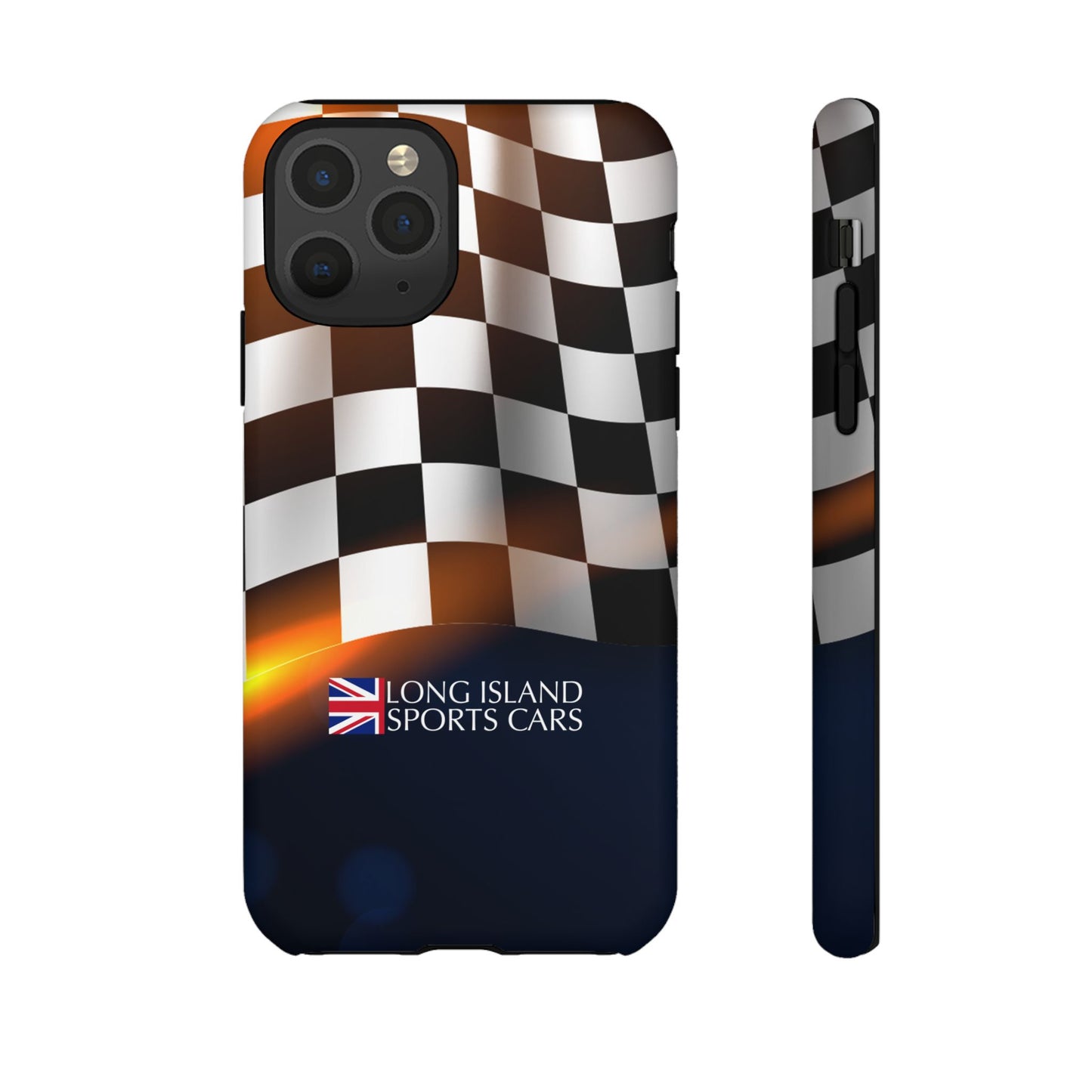 Long Island Sports Cars F1 Checkered Flag Impact-Resistant Phone Case | Durable Protection for Car Enthusiasts