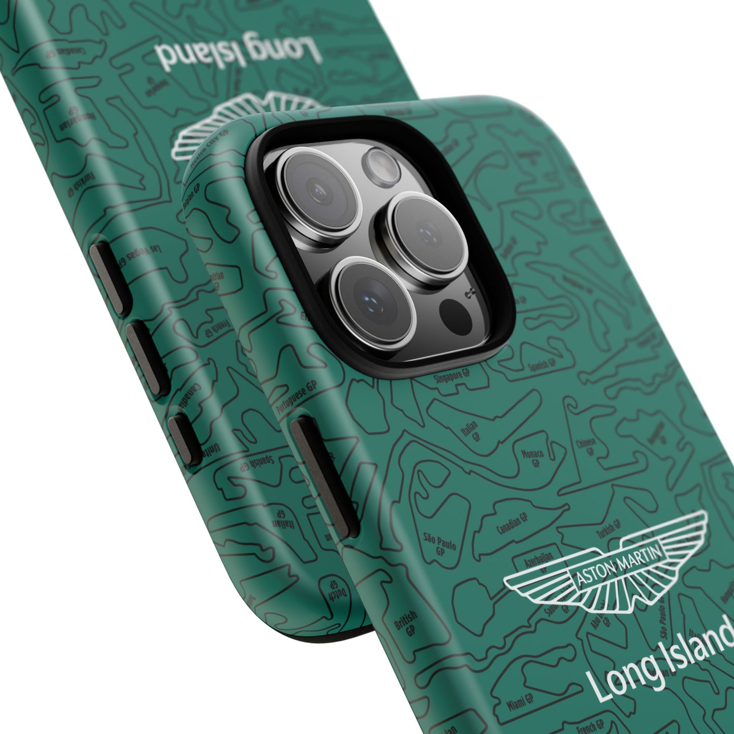 Aston Martin Long Island F1 race Track Inspired Impact-Resistant Phone Case