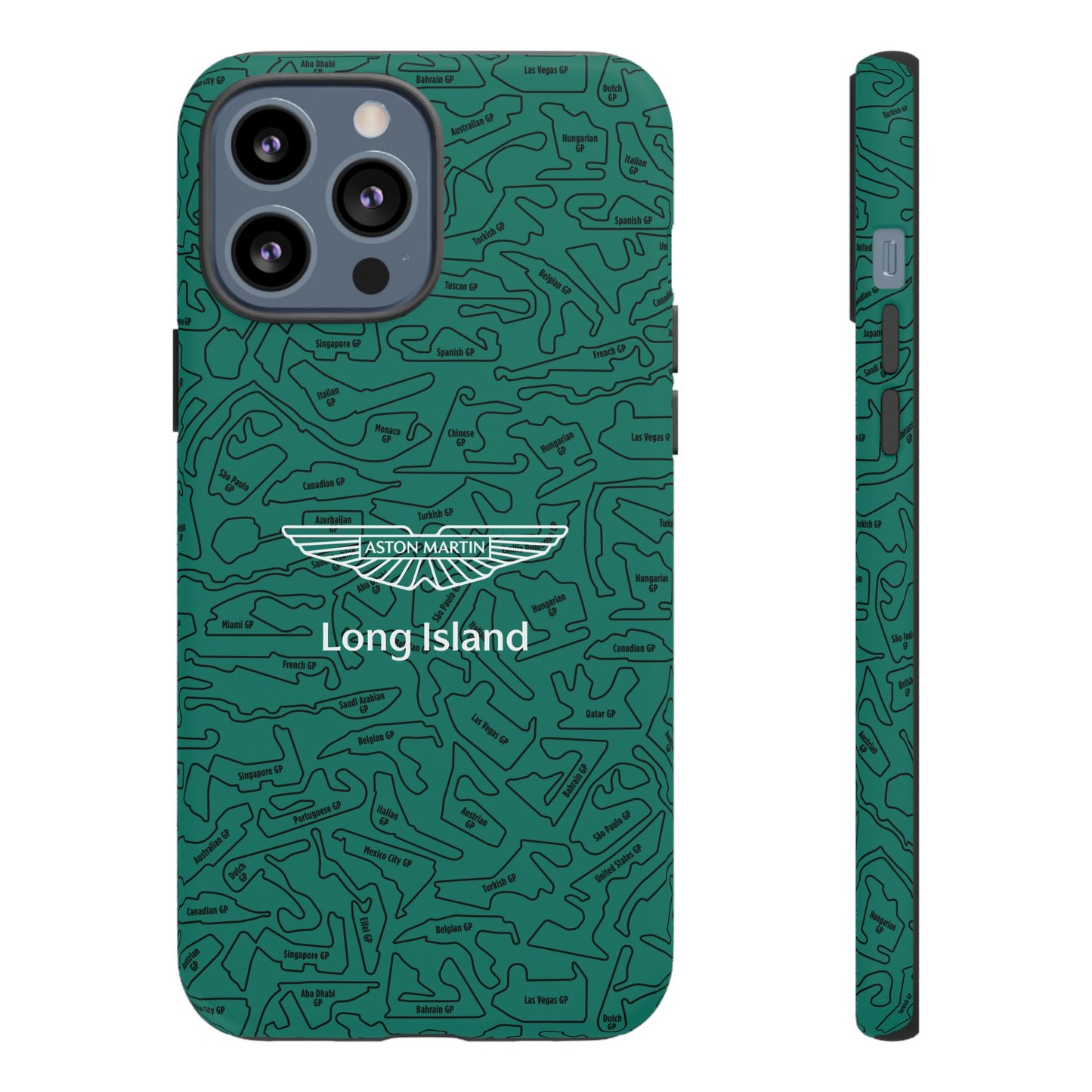 Aston Martin Long Island F1 race Track Inspired Impact-Resistant Phone Case