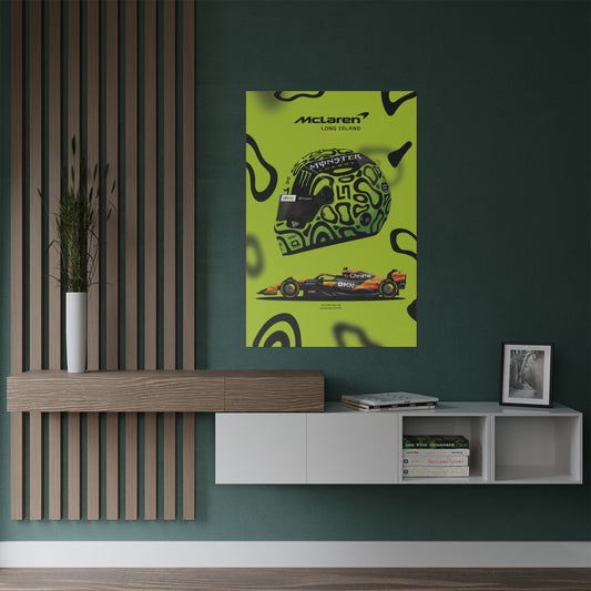 McLaren Long Island Formula 1 inspired | Norris McLaren McL38 Miami Grand Prix Satin Poster