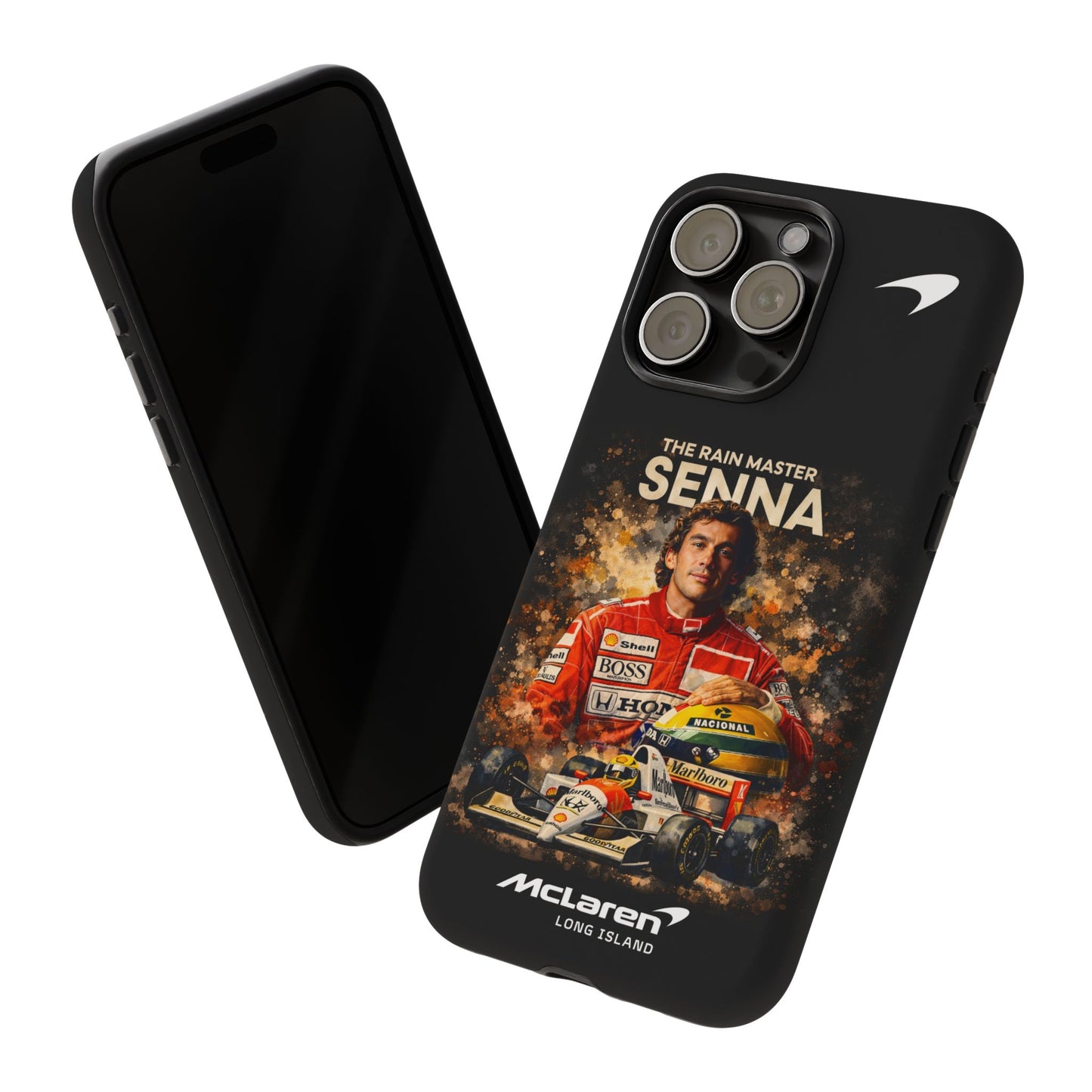 McLaren Long Island “The Rain Master” Ayrton Senna Inspired Impact-Resistant Phone Case | Durable Protection for Car Enthusiasts