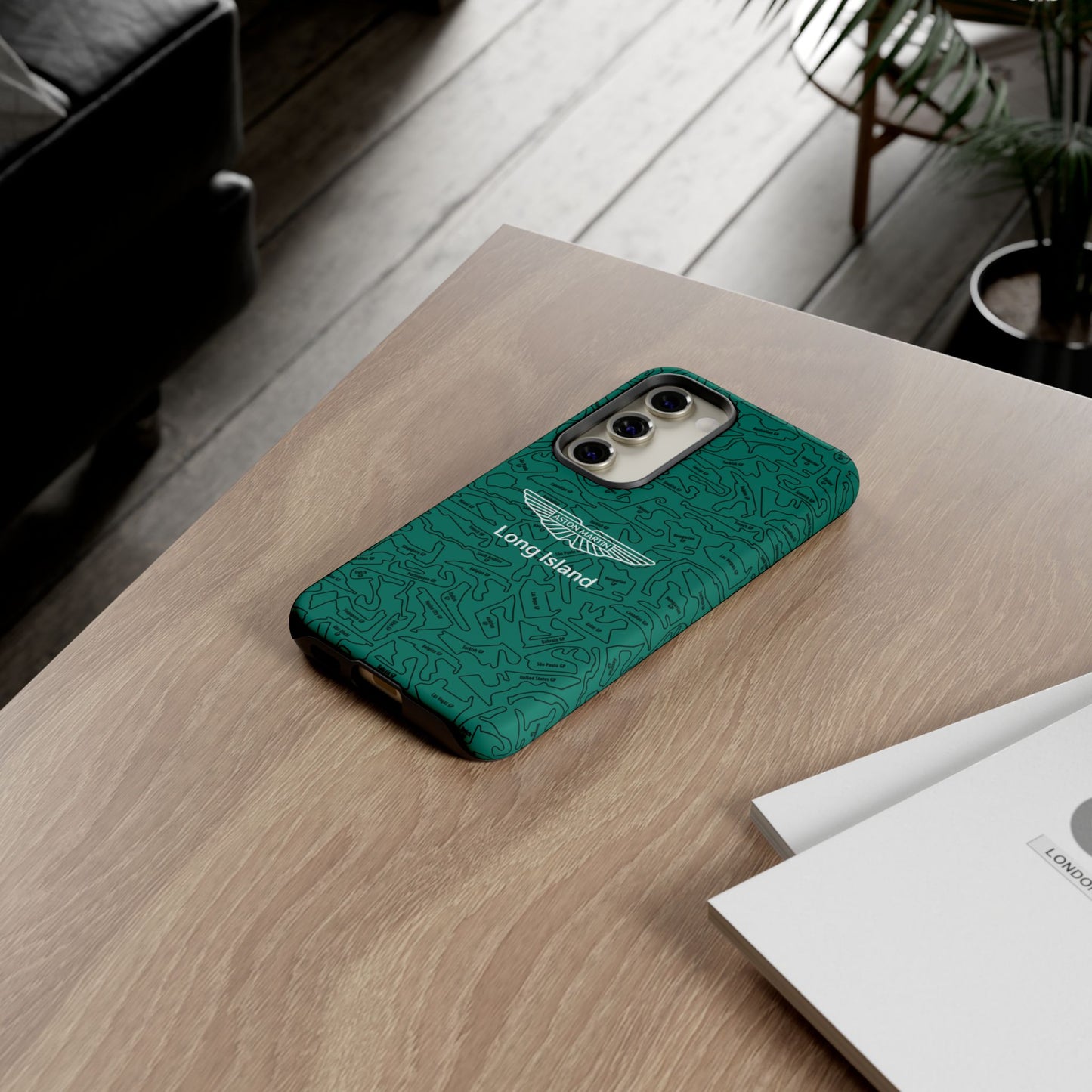 Aston Martin Long Island F1 race Track Inspired Impact-Resistant Phone Case