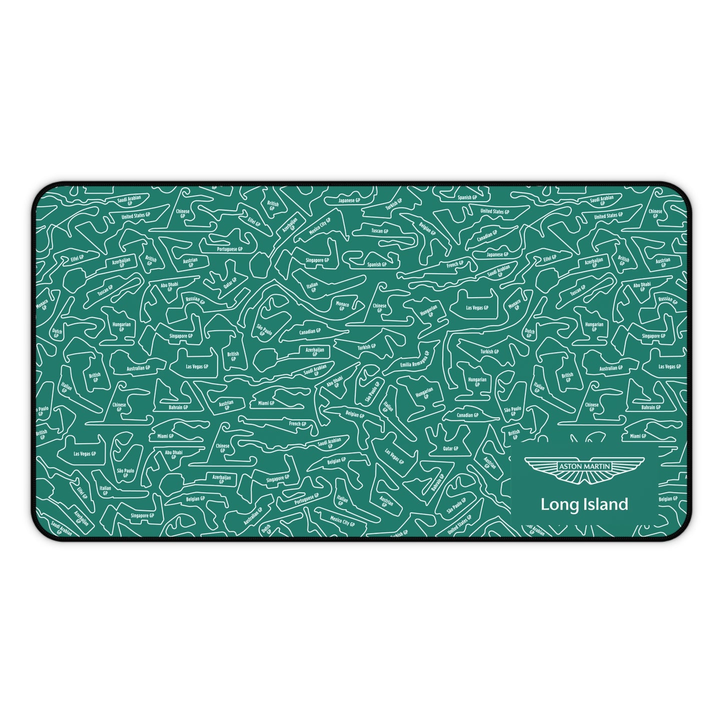 Aston Matin Long Island Mouse Pad Red F1 Racing Track Pattern Desk Mat