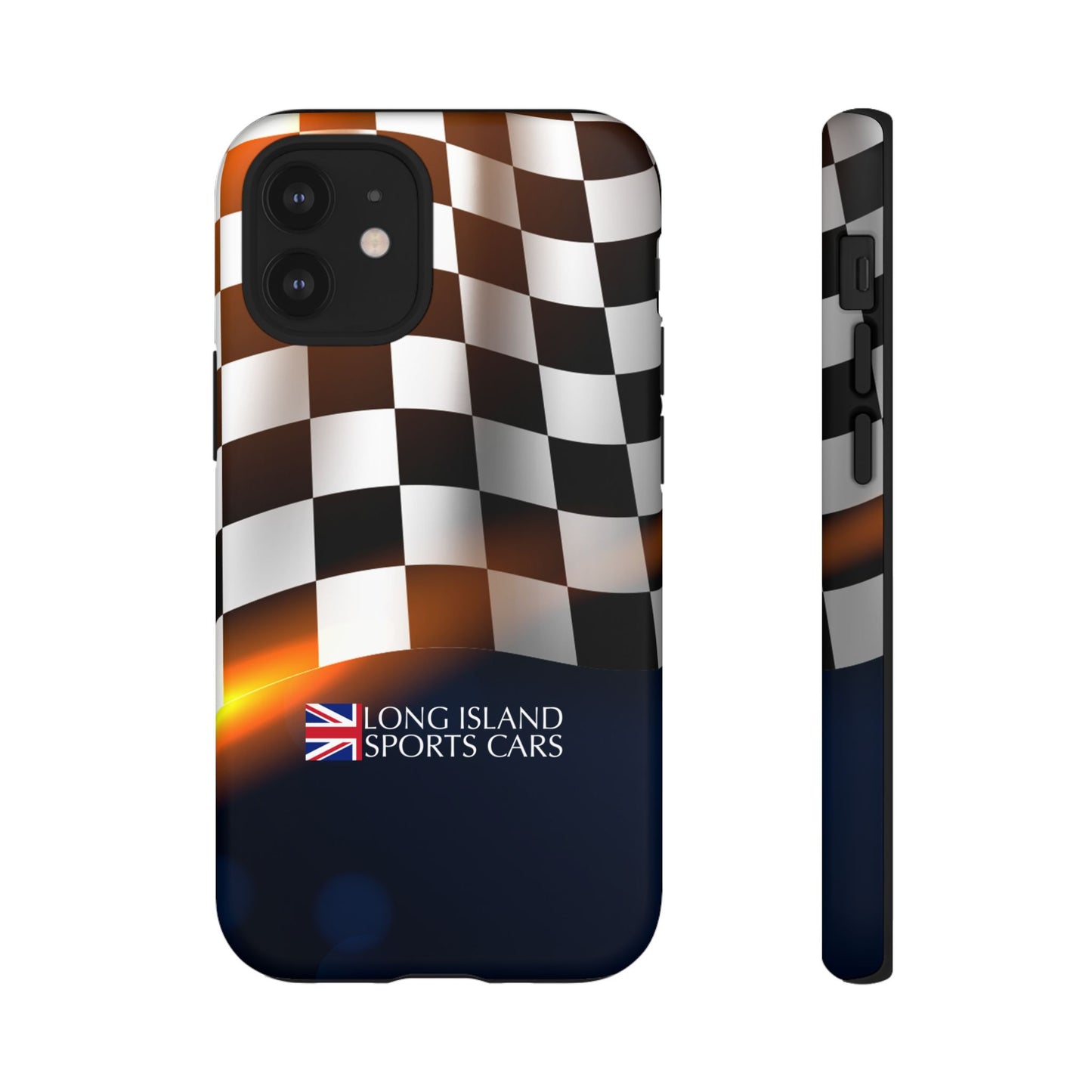 Long Island Sports Cars F1 Checkered Flag Impact-Resistant Phone Case | Durable Protection for Car Enthusiasts