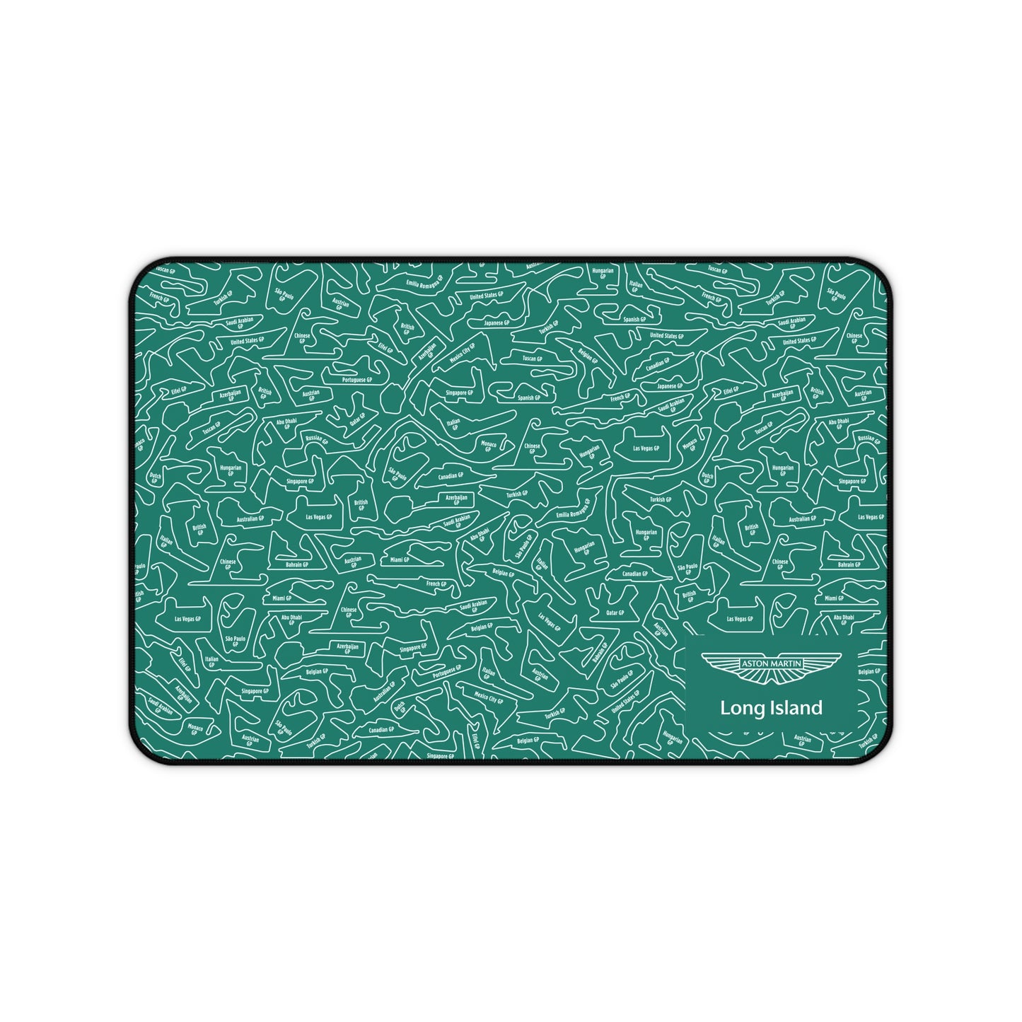 Aston Matin Long Island Mouse Pad Red F1 Racing Track Pattern Desk Mat