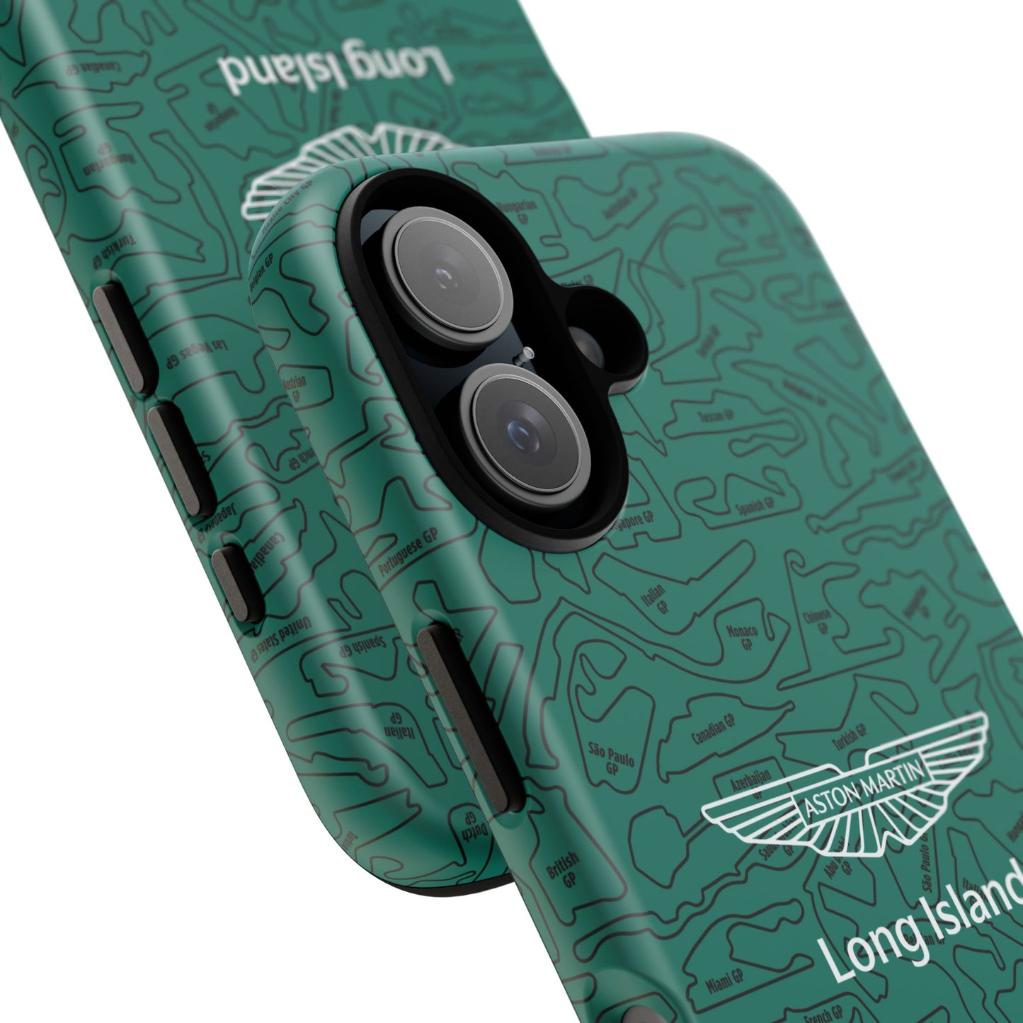 Aston Martin Long Island F1 race Track Inspired Impact-Resistant Phone Case