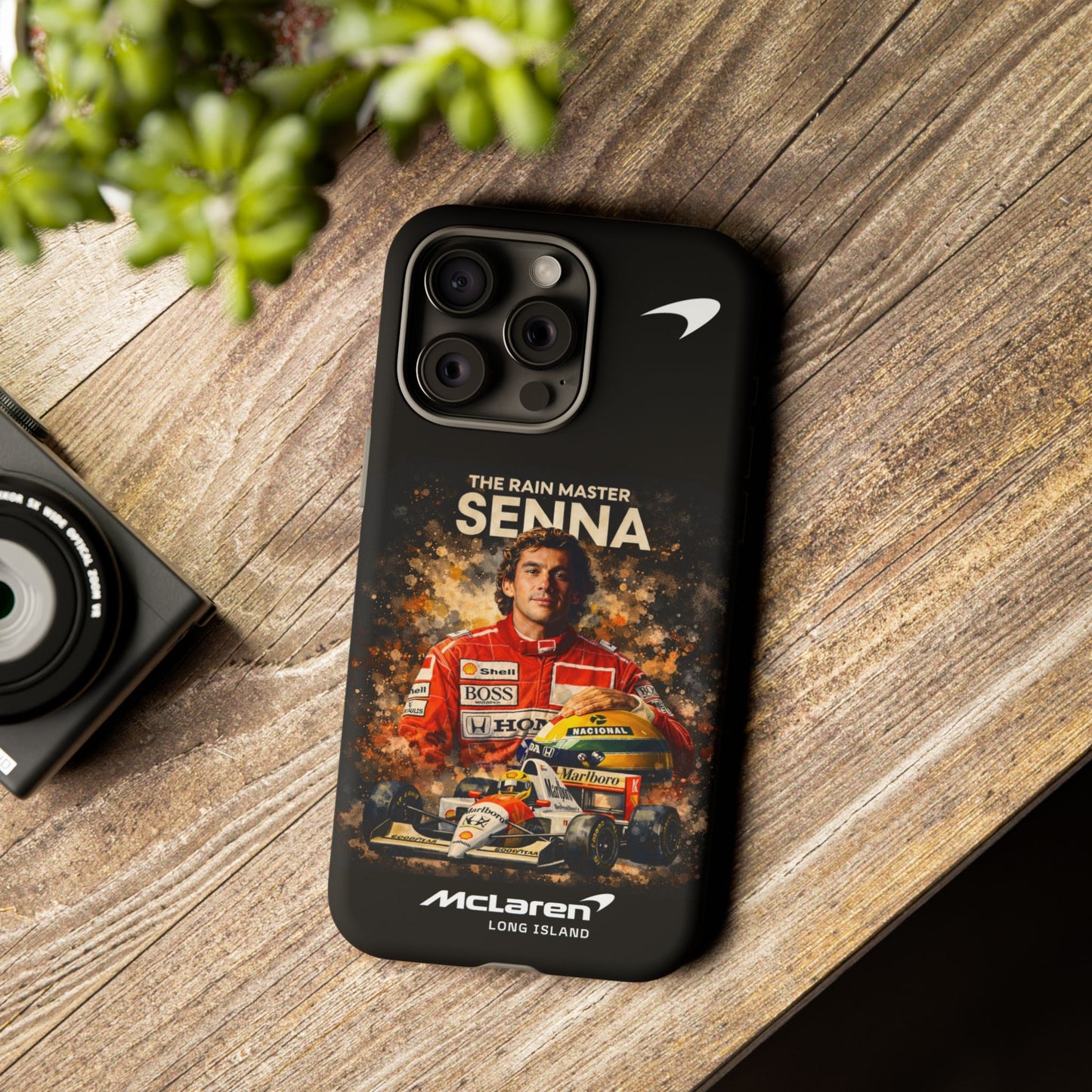 McLaren Long Island “The Rain Master” Ayrton Senna Inspired Impact-Resistant Phone Case | Durable Protection for Car Enthusiasts