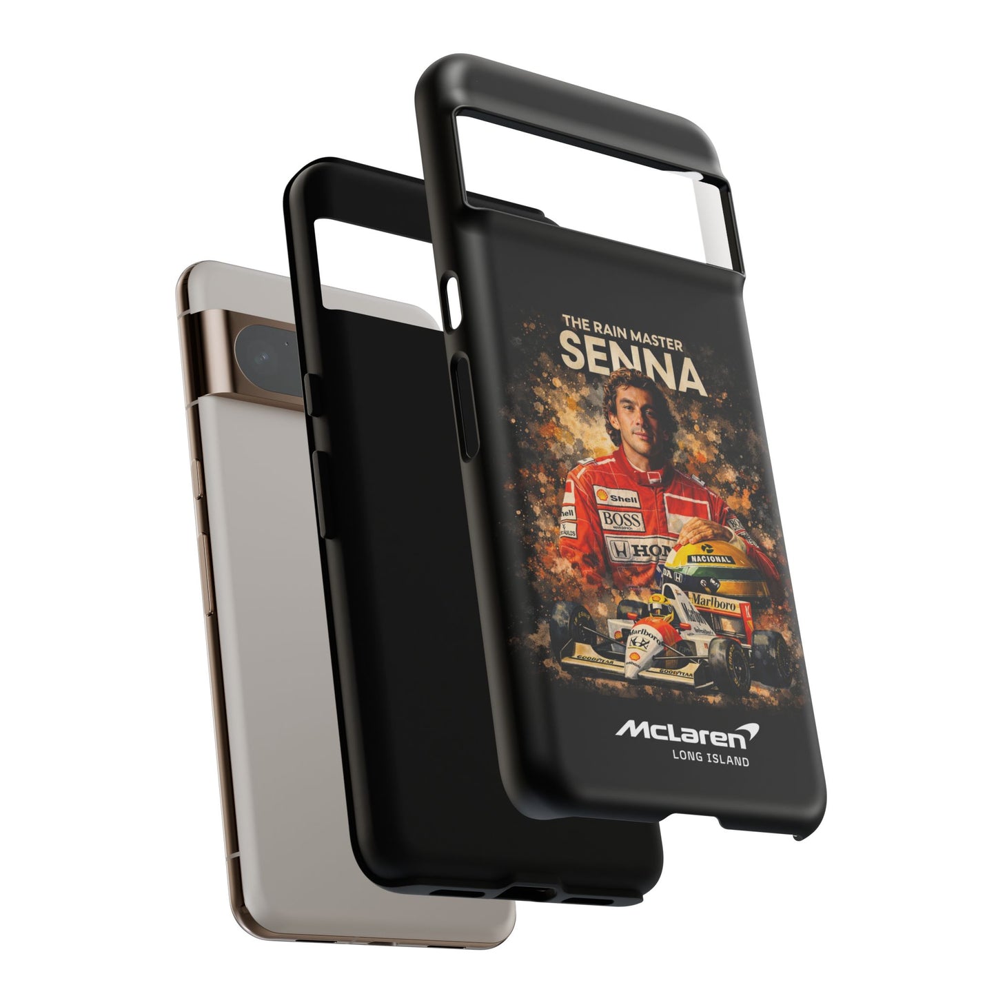 McLaren Long Island “The Rain Master” Ayrton Senna Inspired Impact-Resistant Phone Case | Durable Protection for Car Enthusiasts