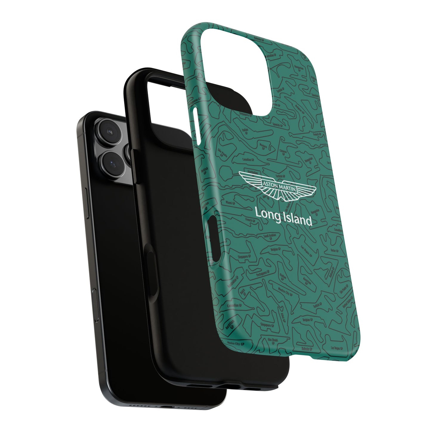 Aston Martin Long Island F1 race Track Inspired Impact-Resistant Phone Case