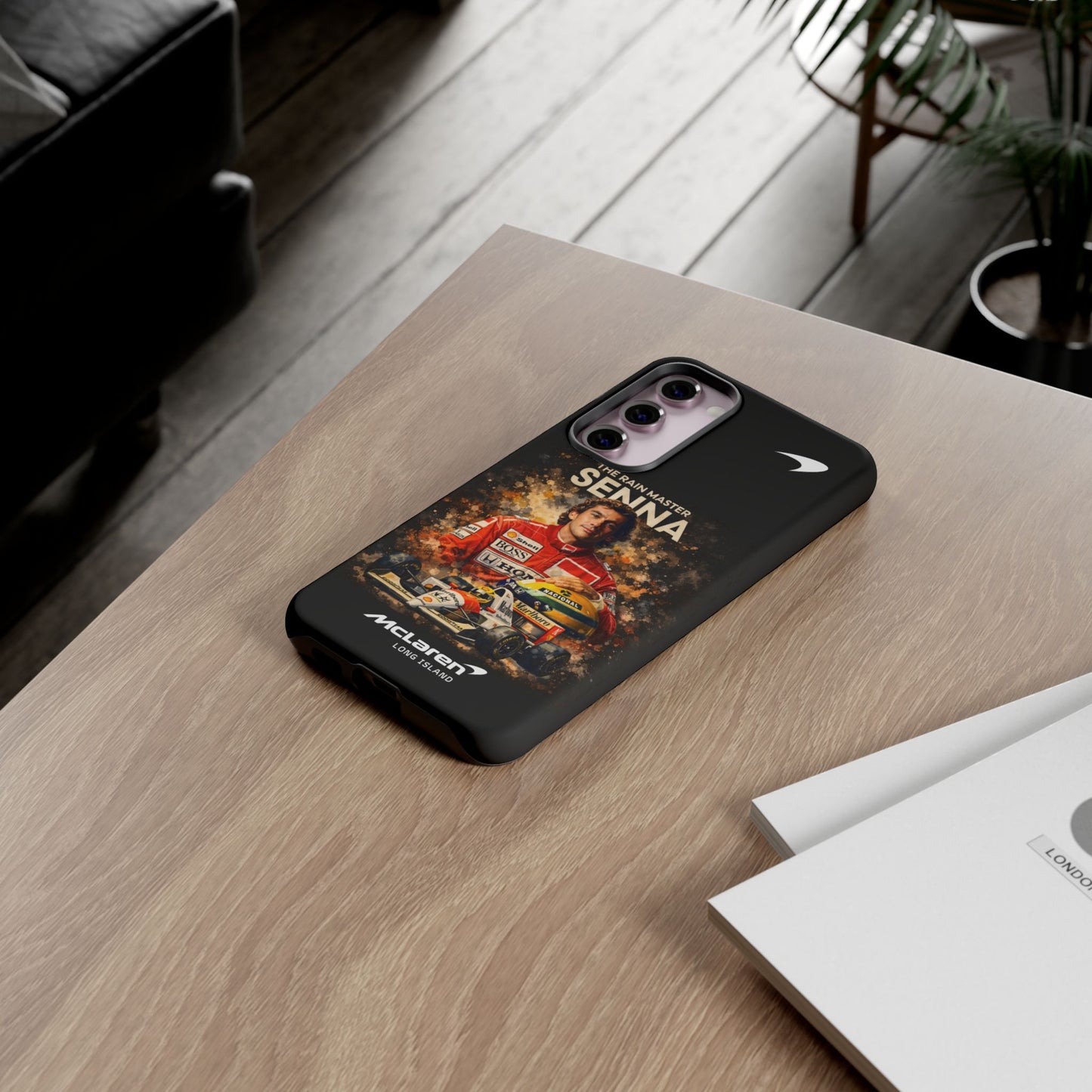 McLaren Long Island “The Rain Master” Ayrton Senna Inspired Impact-Resistant Phone Case | Durable Protection for Car Enthusiasts