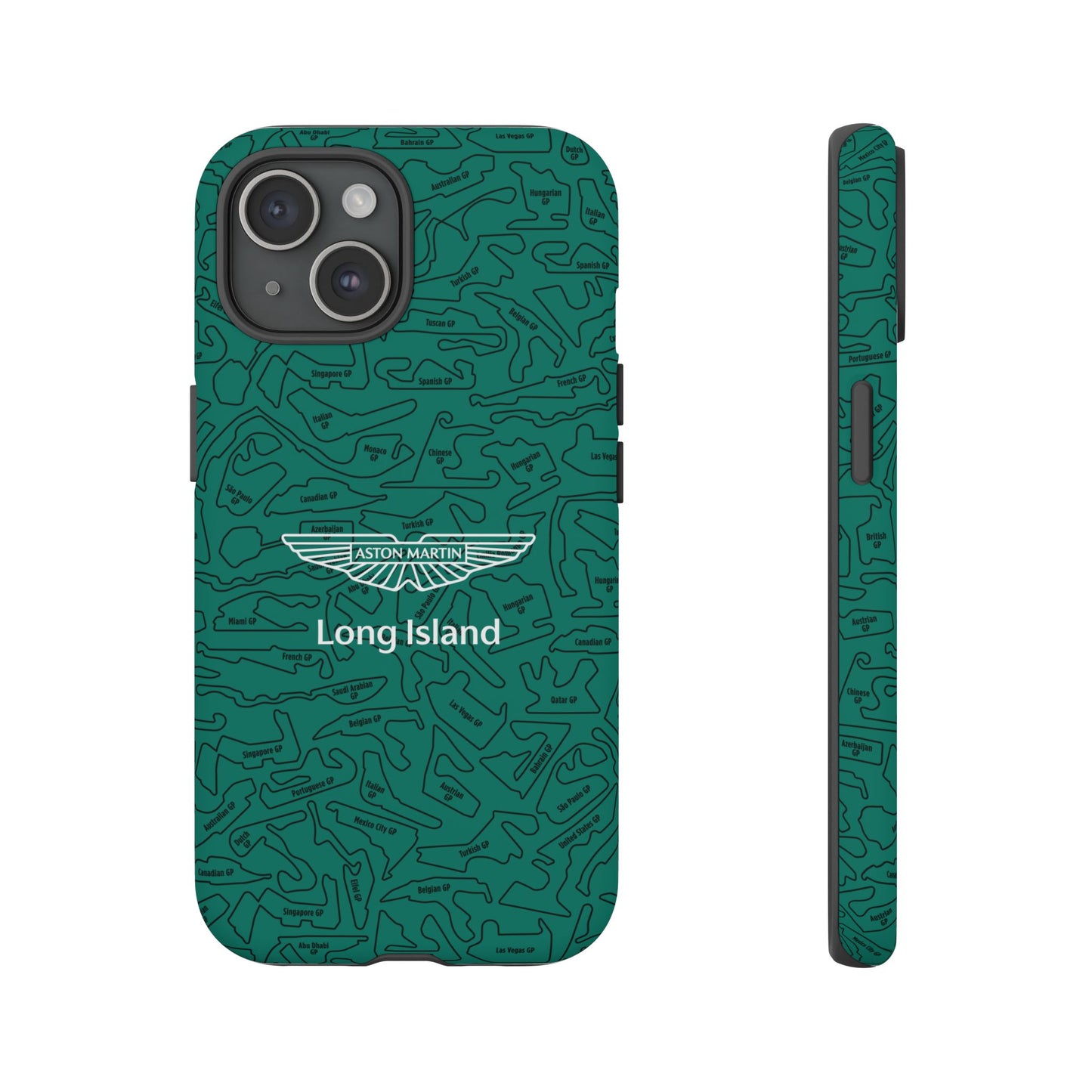 Aston Martin Long Island F1 race Track Inspired Impact-Resistant Phone Case