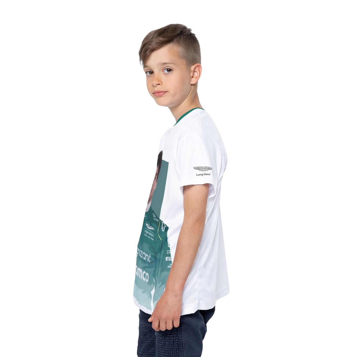 Kids Sports Jersey - Lance Stroll Formula 1 inspired Design for Young Speed Enthusiasts