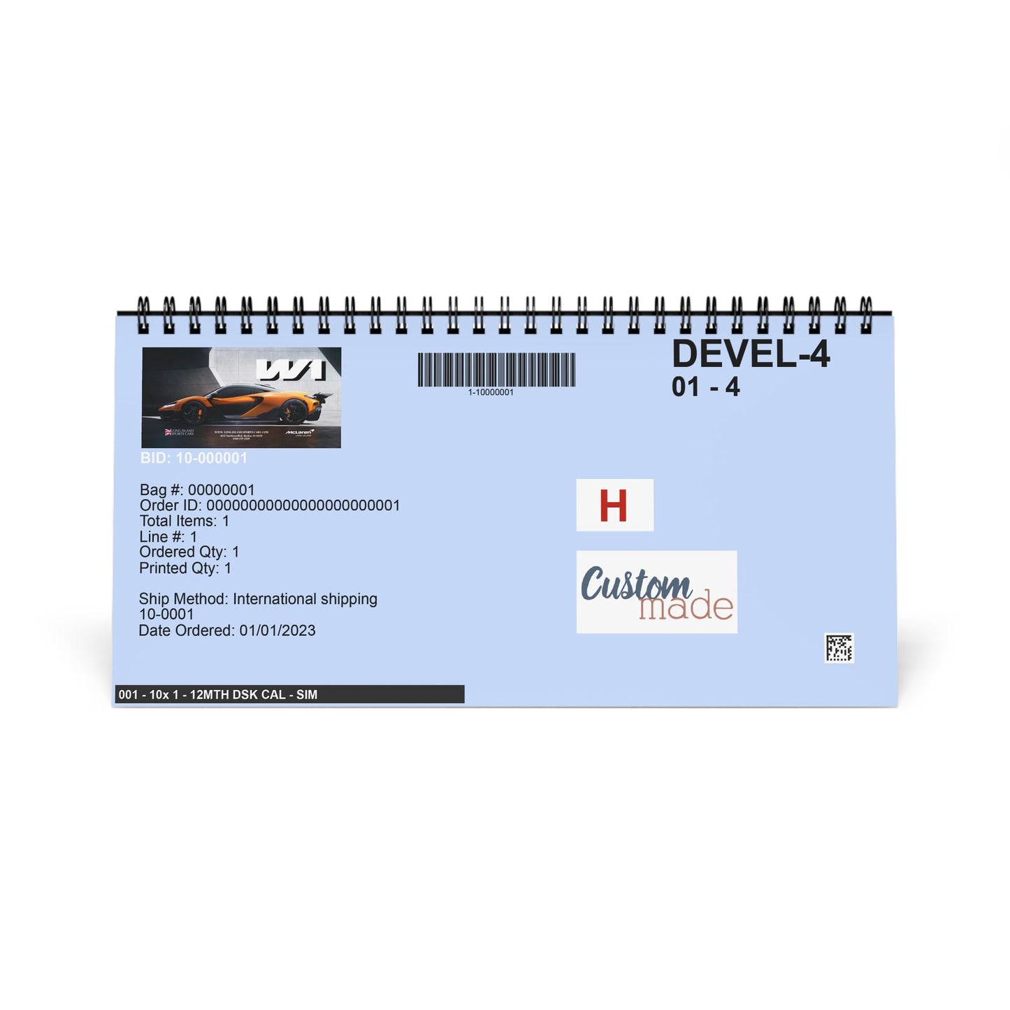 McLaren Long Island McLaren W1 inspired Automotive Desk Calendar 2026