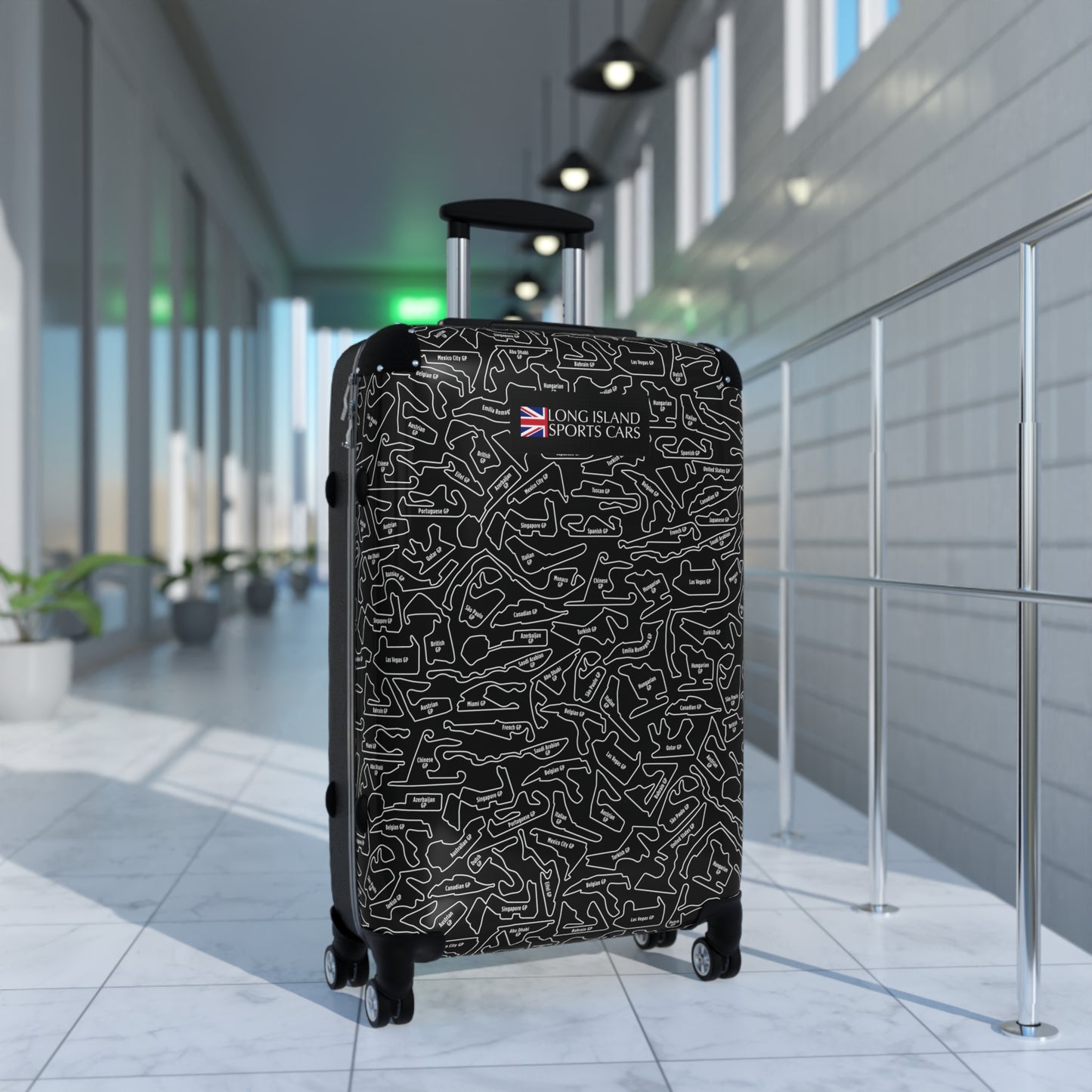 Long Island Sports True Black Cars F1 Racetrack Suitcase