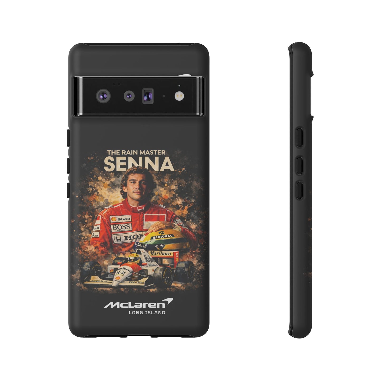 McLaren Long Island “The Rain Master” Ayrton Senna Inspired Impact-Resistant Phone Case | Durable Protection for Car Enthusiasts