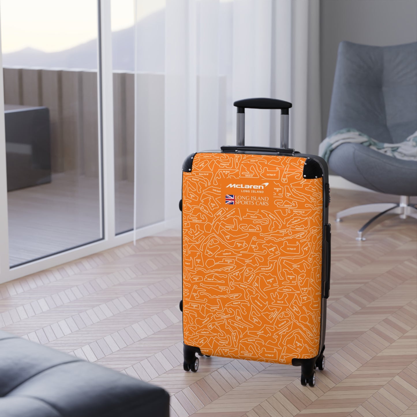McLaren Long Island Orange Papaya F1 Racetrack Suitcase