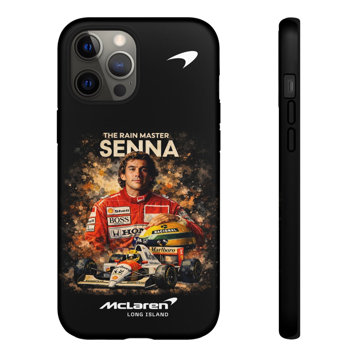 McLaren Long Island “The Rain Master” Ayrton Senna Inspired Impact-Resistant Phone Case | Durable Protection for Car Enthusiasts