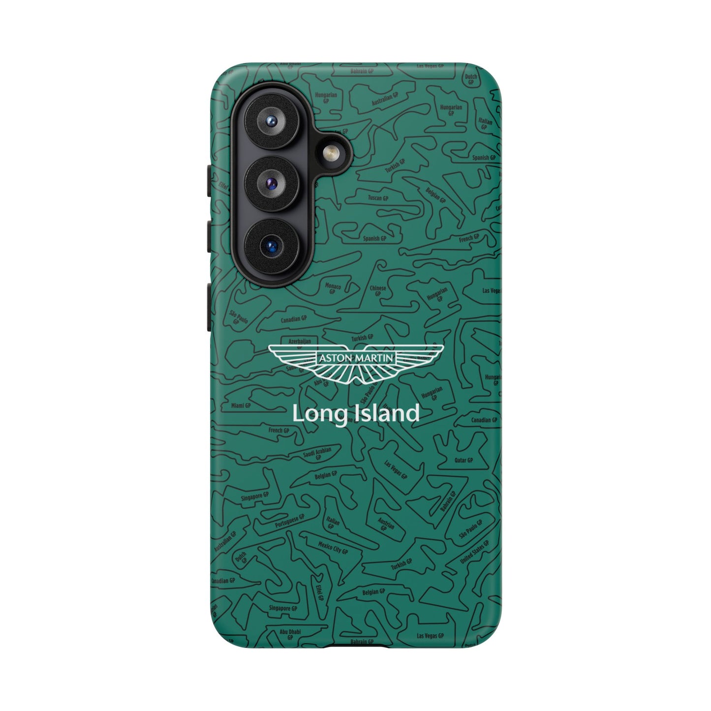 Aston Martin Long Island F1 race Track Inspired Impact-Resistant Phone Case