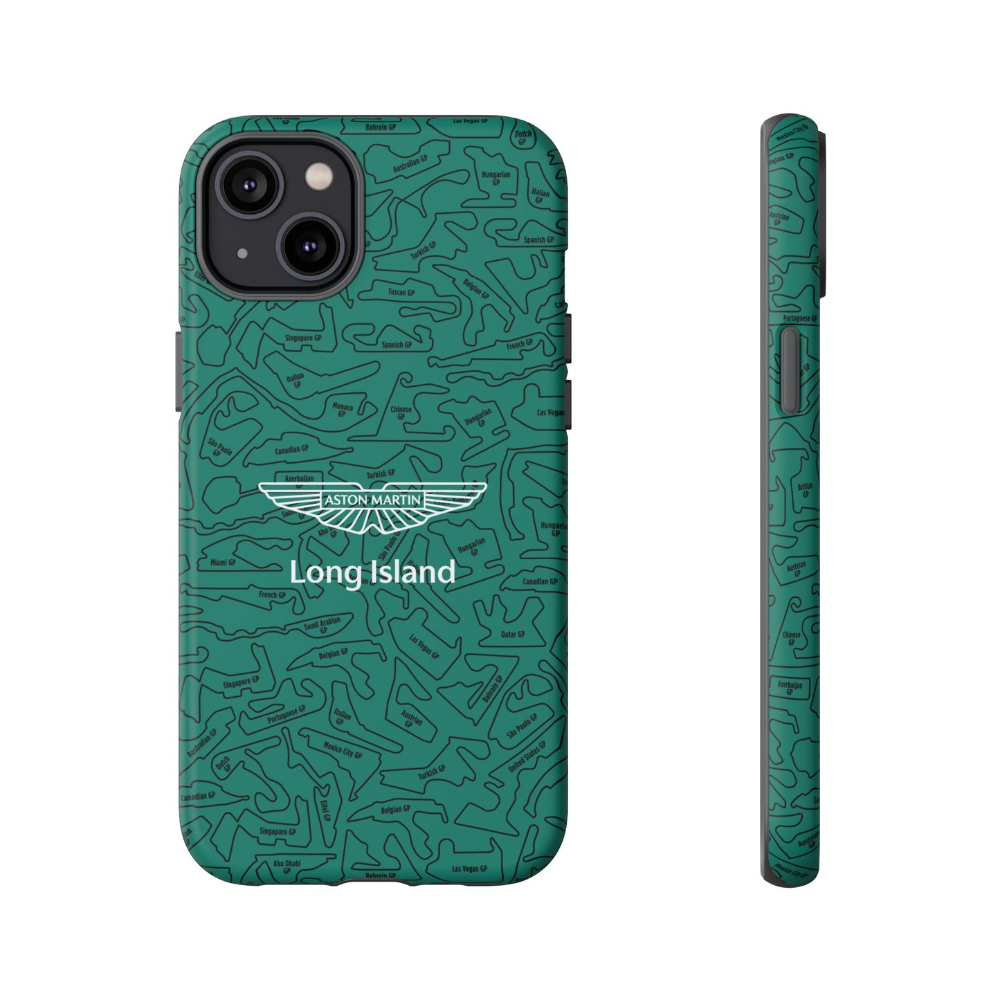 Aston Martin Long Island F1 race Track Inspired Impact-Resistant Phone Case