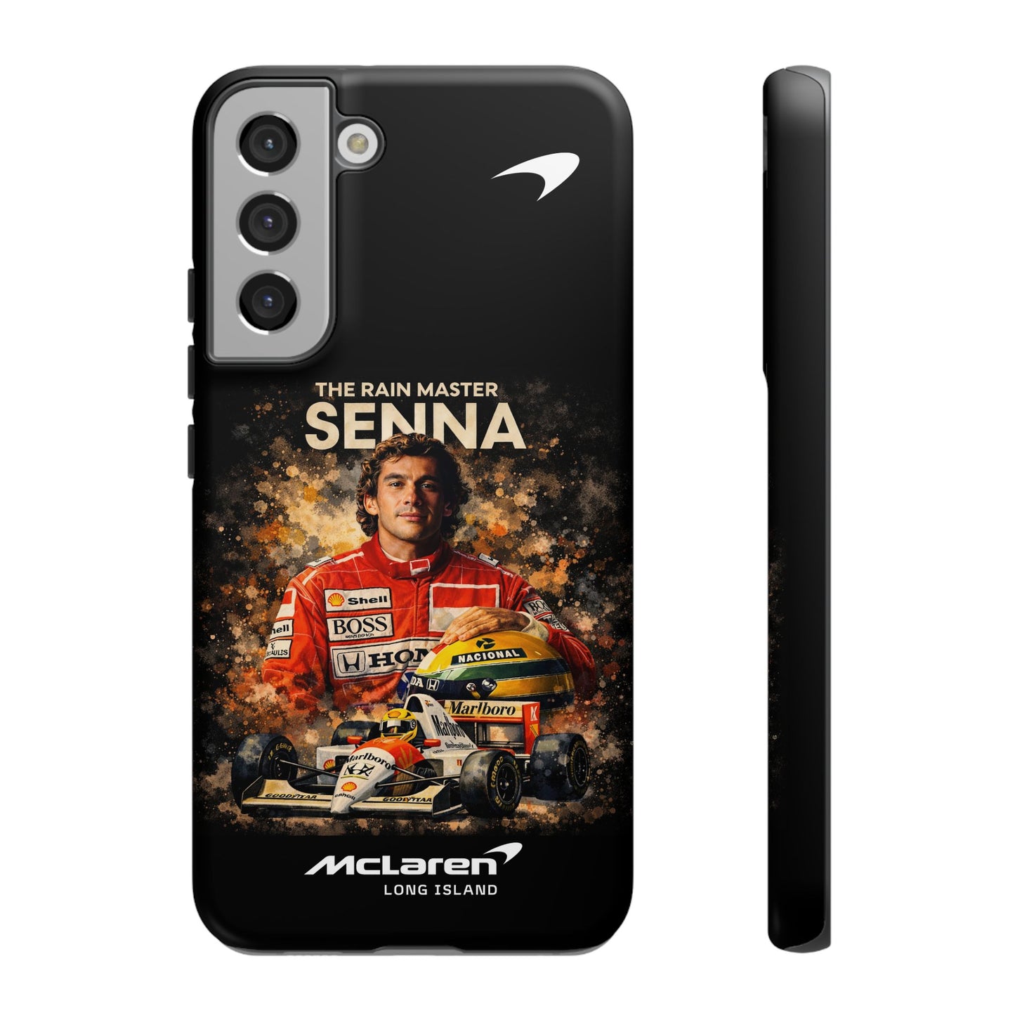 McLaren Long Island “The Rain Master” Ayrton Senna Inspired Impact-Resistant Phone Case | Durable Protection for Car Enthusiasts