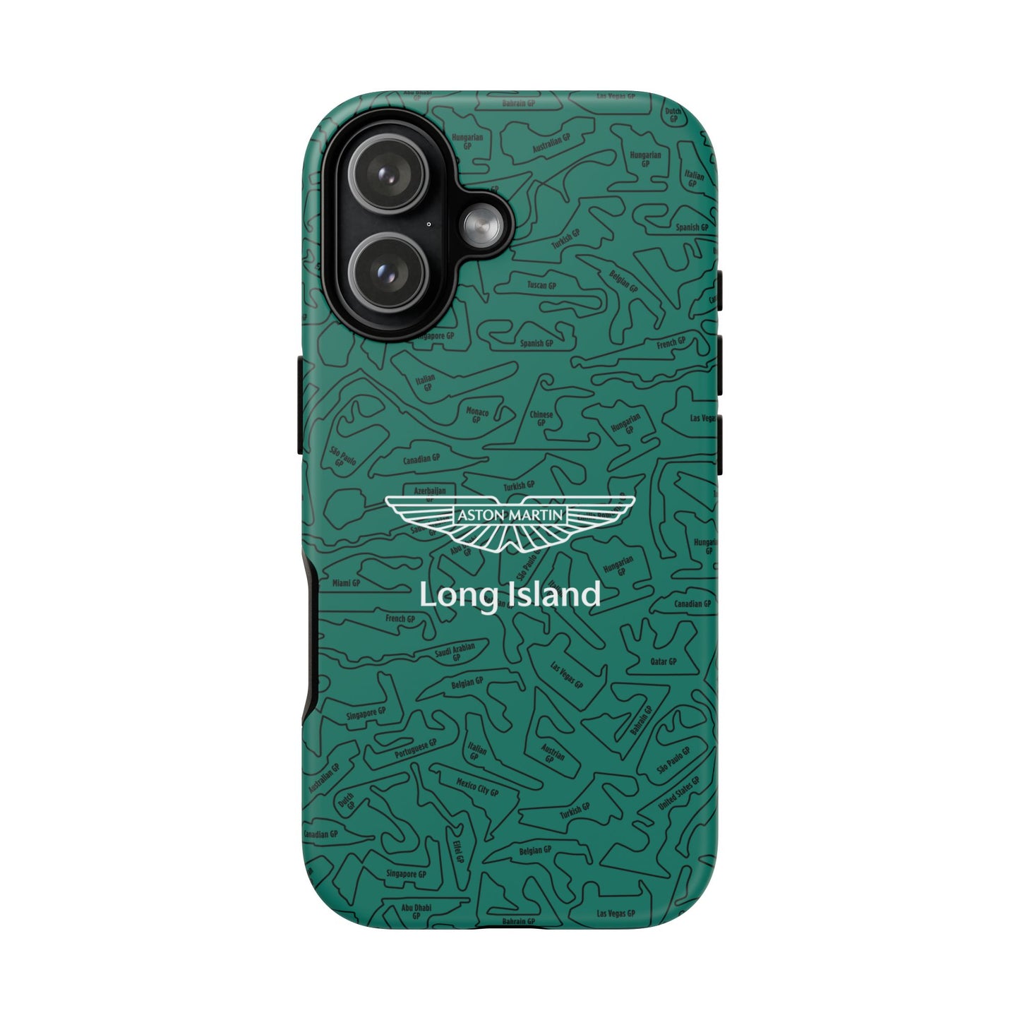 Aston Martin Long Island F1 race Track Inspired Impact-Resistant Phone Case