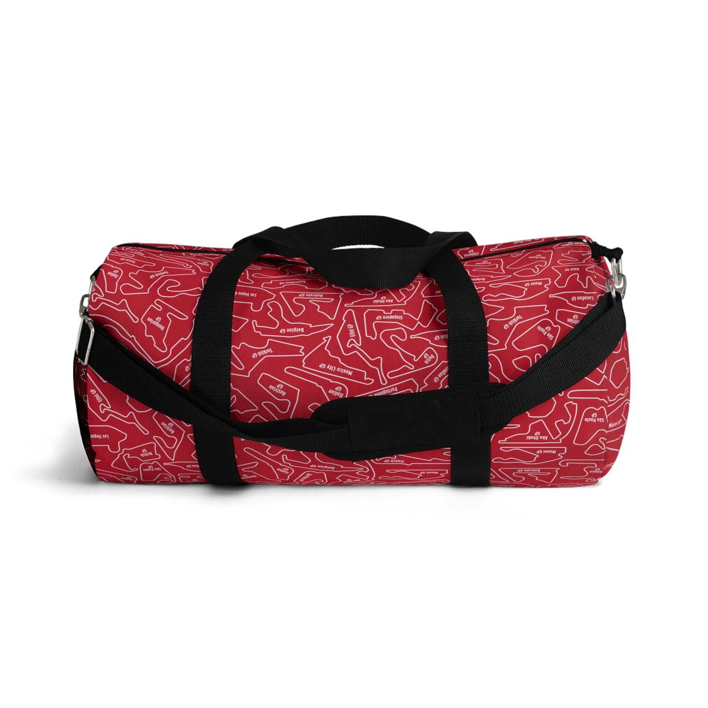Long Island Sports Cars F1 Racetrack Vibrant Red Travel Duffel Bag