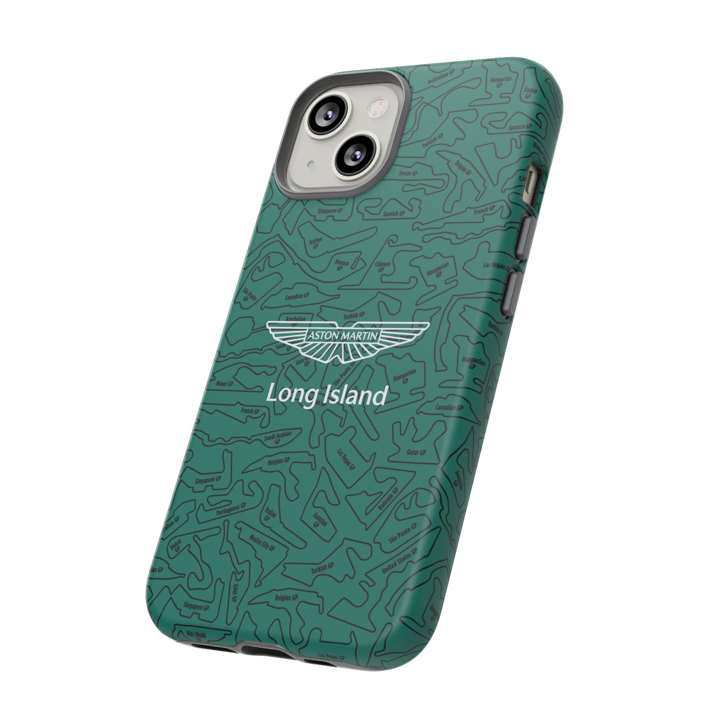 Aston Martin Long Island F1 race Track Inspired Impact-Resistant Phone Case