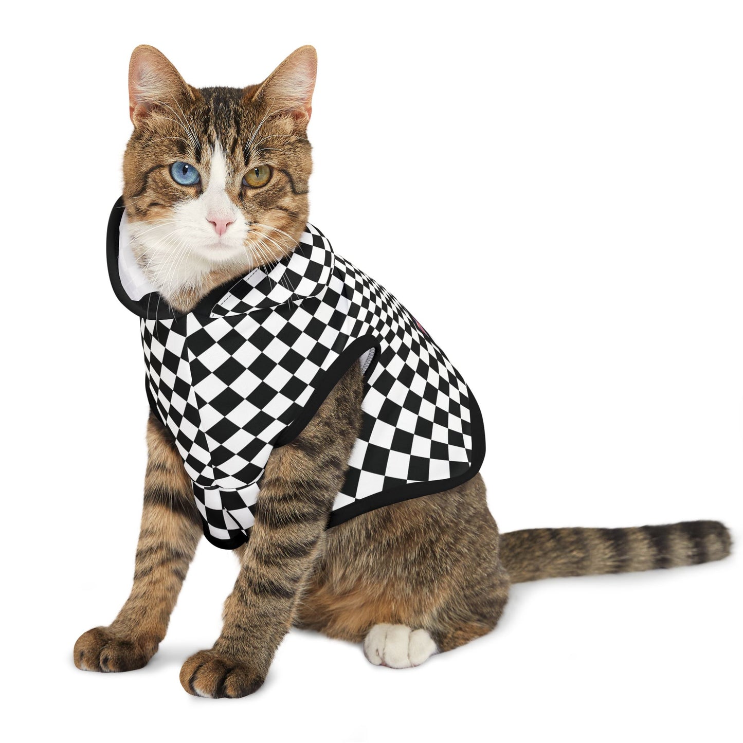 Long Island Sports Cars Checkered Pet Hoodie