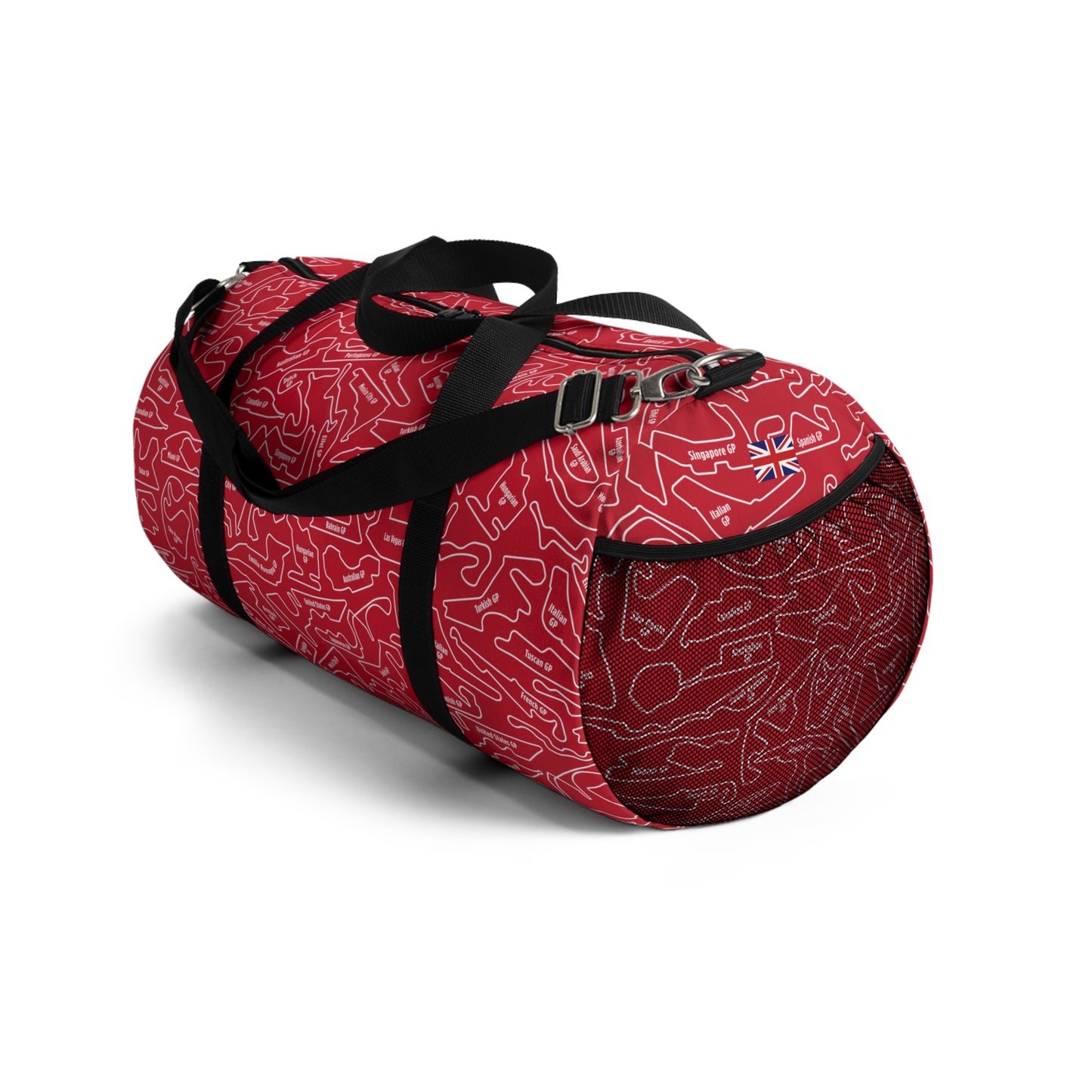 Long Island Sports Cars F1 Racetrack Vibrant Red Travel Duffel Bag
