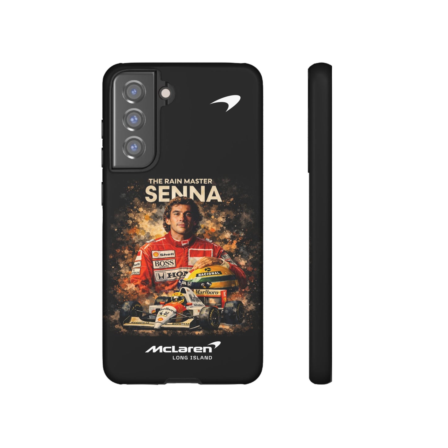 McLaren Long Island “The Rain Master” Ayrton Senna Inspired Impact-Resistant Phone Case | Durable Protection for Car Enthusiasts
