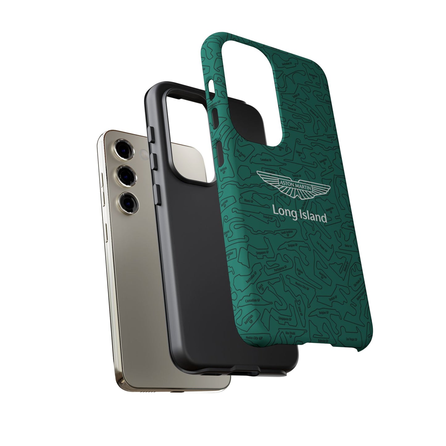 Aston Martin Long Island F1 race Track Inspired Impact-Resistant Phone Case