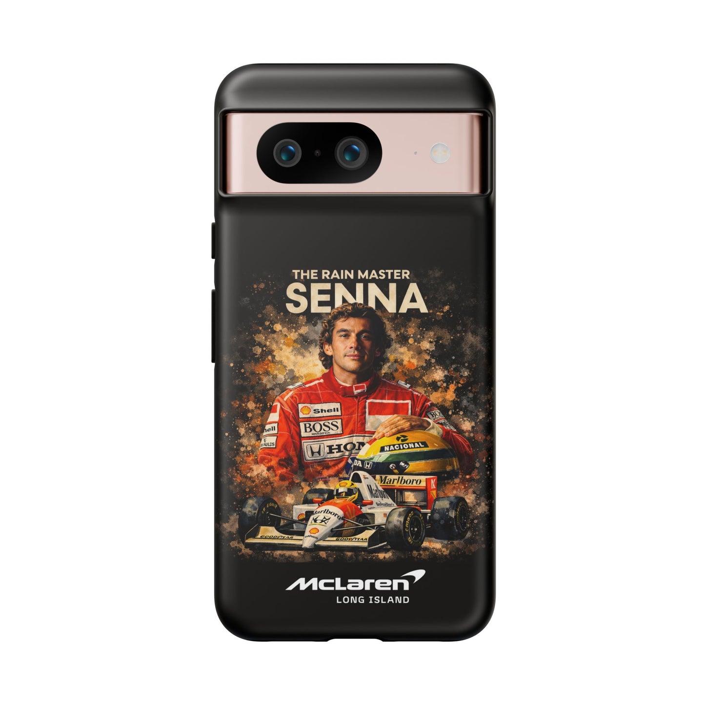 McLaren Long Island “The Rain Master” Ayrton Senna Inspired Impact-Resistant Phone Case | Durable Protection for Car Enthusiasts