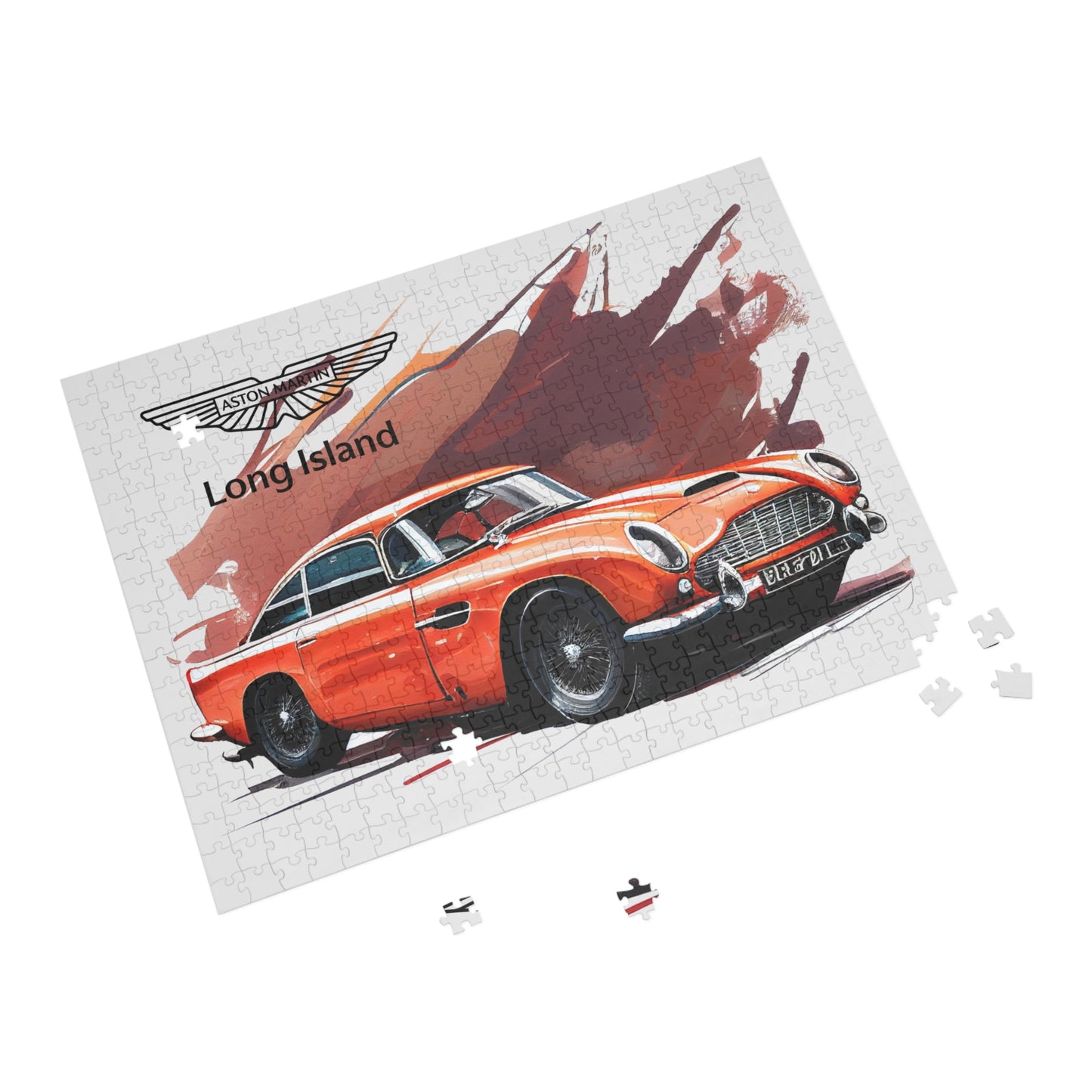 Aston Martin Long Island  DB5 Inspired Puzzle - 96, 252, 500, 1000-Piece Options - Perfect Gift for Car Lovers & Puzzle Enthusiasts