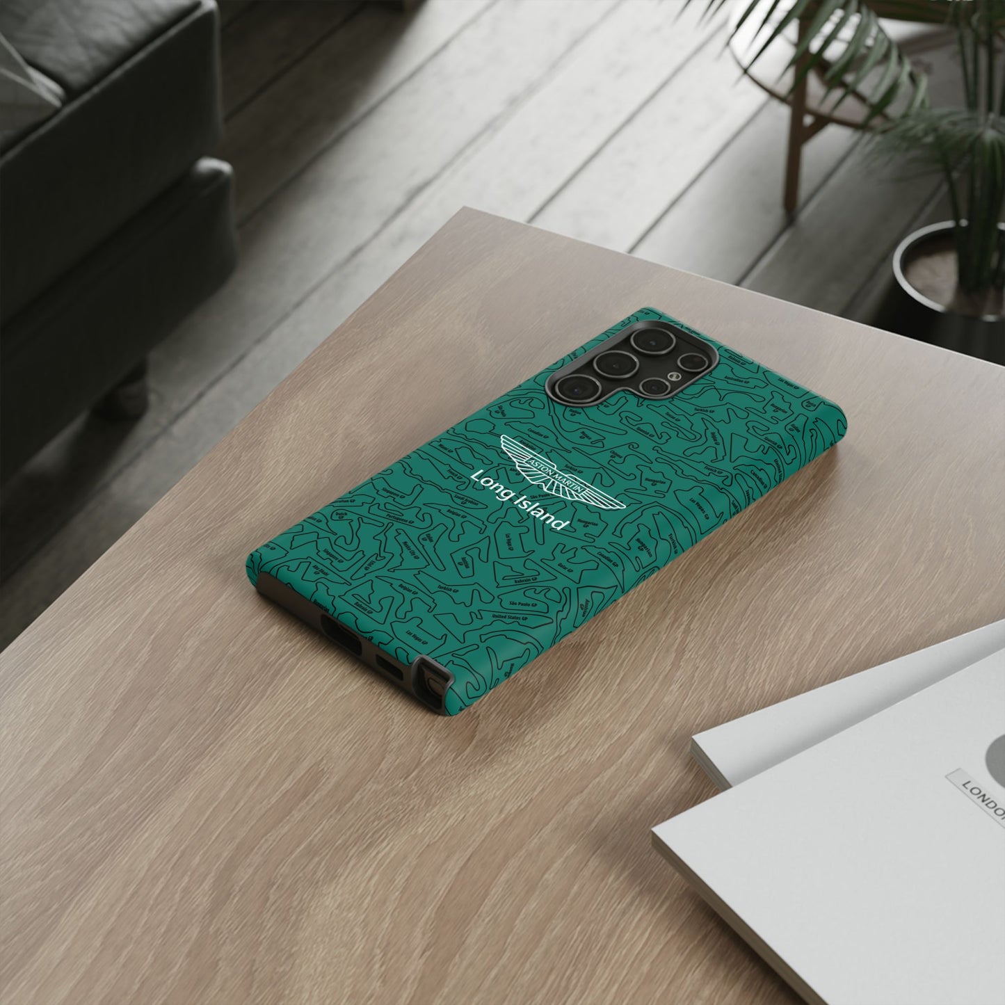 Aston Martin Long Island F1 race Track Inspired Impact-Resistant Phone Case