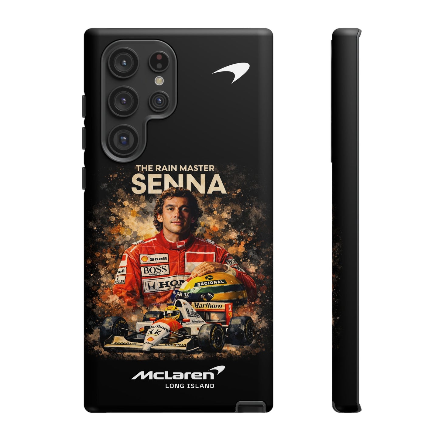 McLaren Long Island “The Rain Master” Ayrton Senna Inspired Impact-Resistant Phone Case | Durable Protection for Car Enthusiasts