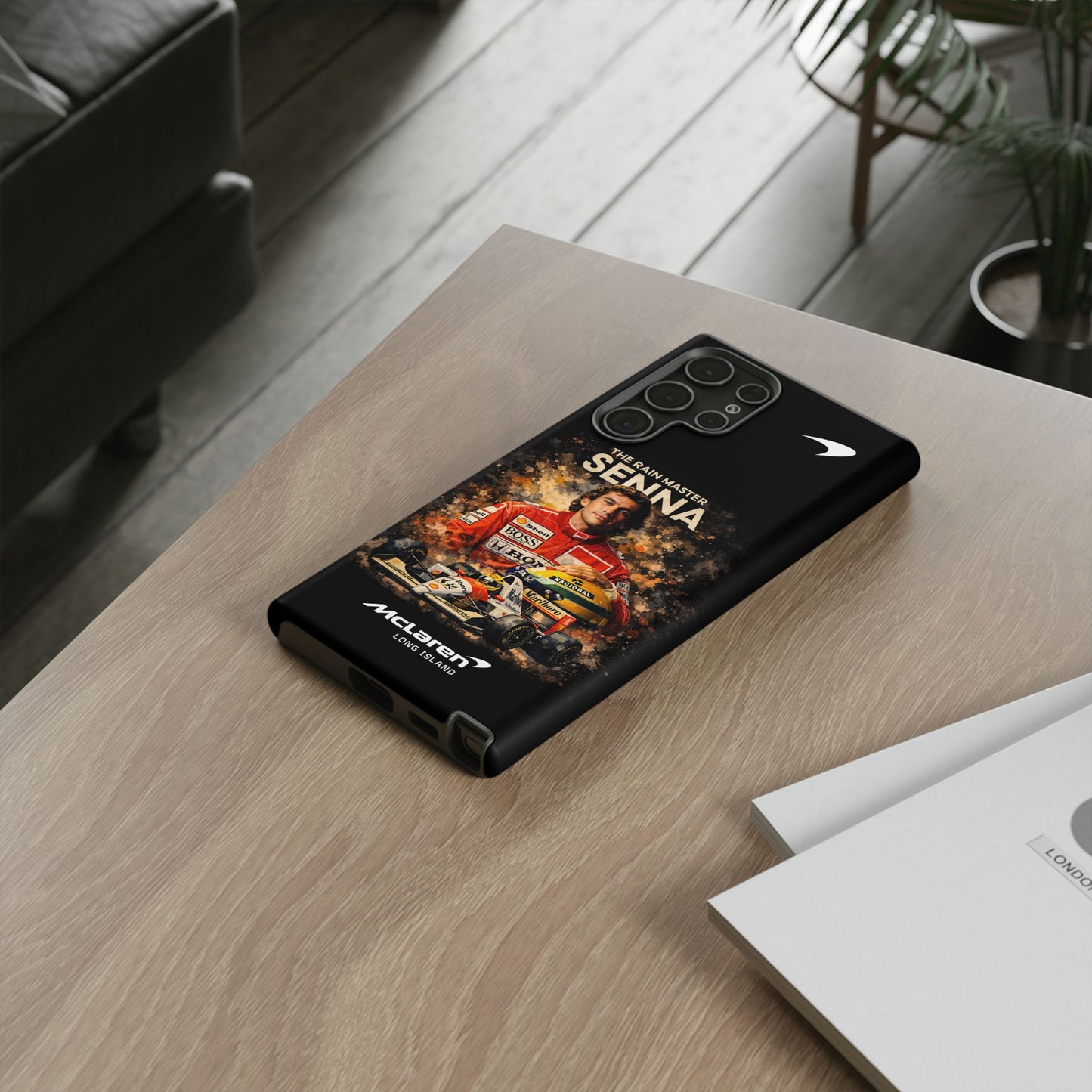 McLaren Long Island “The Rain Master” Ayrton Senna Inspired Impact-Resistant Phone Case | Durable Protection for Car Enthusiasts