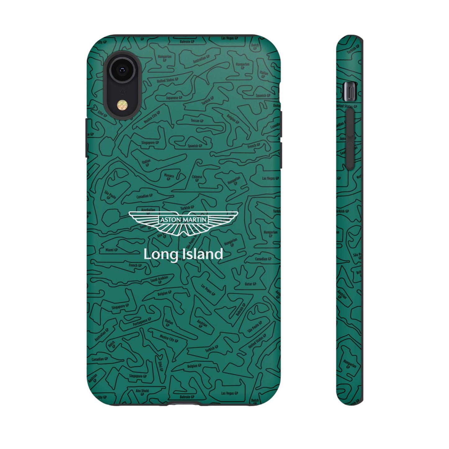 Aston Martin Long Island F1 race Track Inspired Impact-Resistant Phone Case
