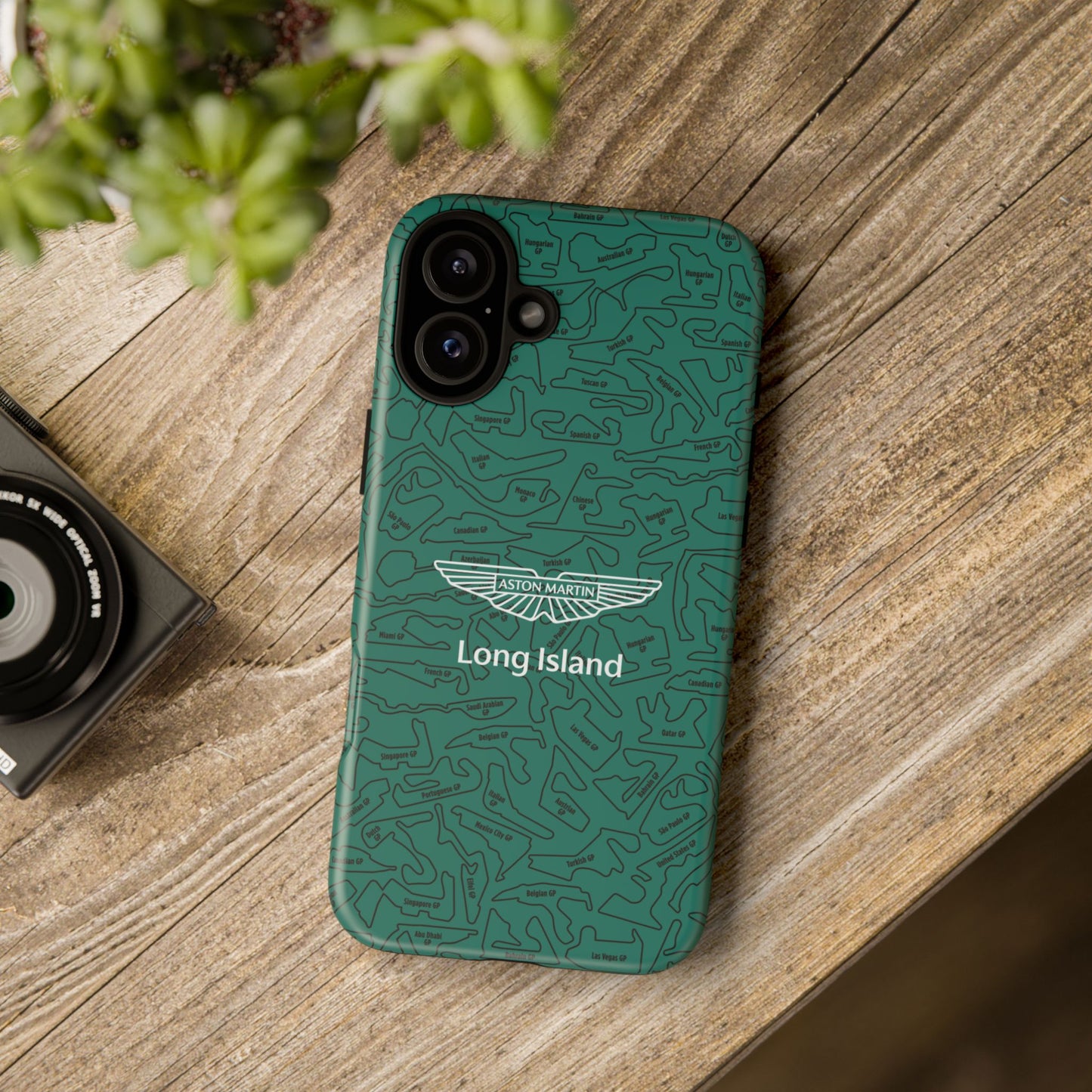 Aston Martin Long Island F1 race Track Inspired Impact-Resistant Phone Case