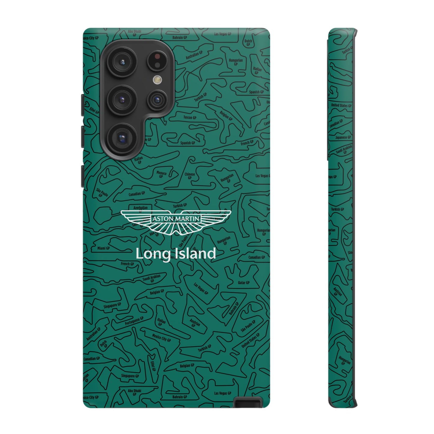 Aston Martin Long Island F1 race Track Inspired Impact-Resistant Phone Case