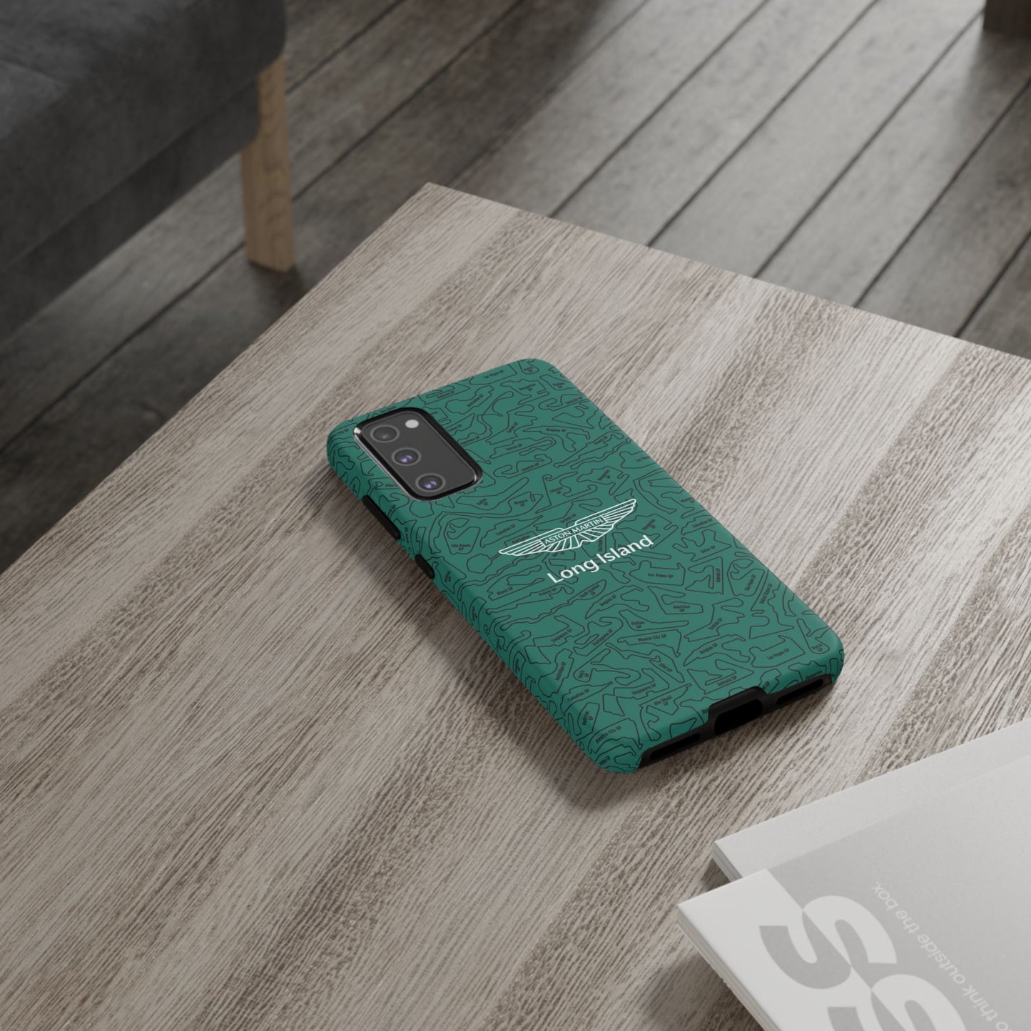 Aston Martin Long Island F1 race Track Inspired Impact-Resistant Phone Case