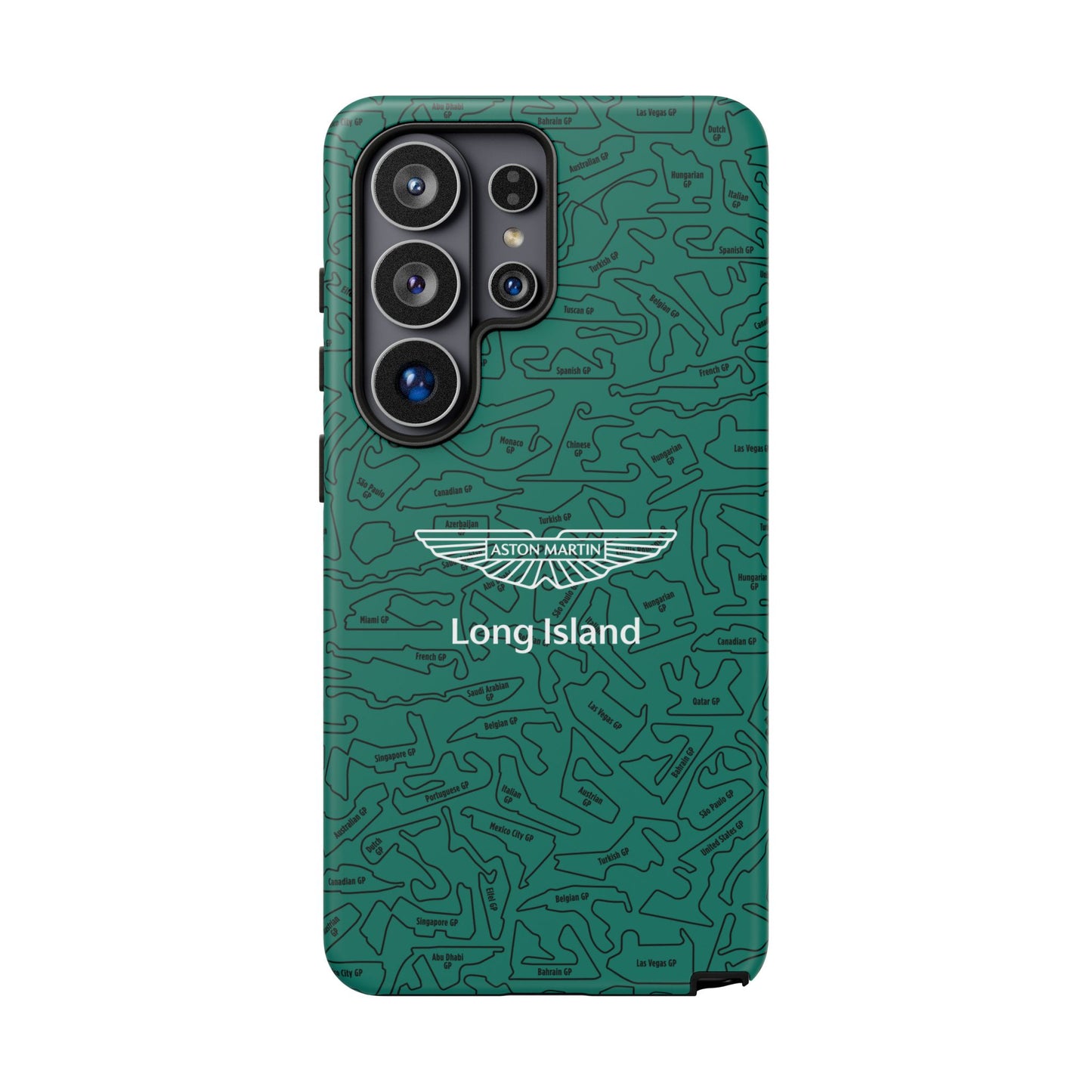 Aston Martin Long Island F1 race Track Inspired Impact-Resistant Phone Case
