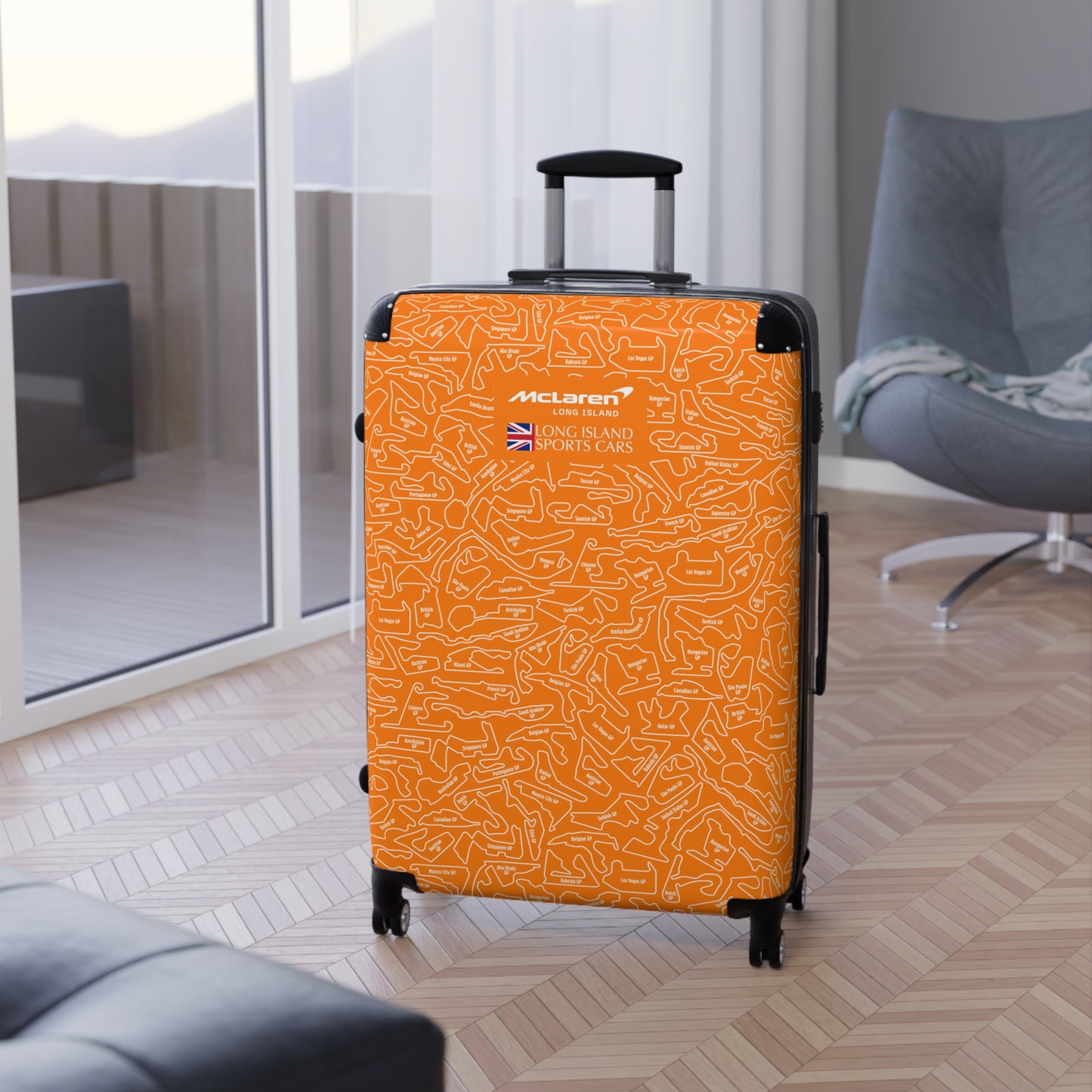 McLaren Long Island Orange Papaya F1 Racetrack Suitcase