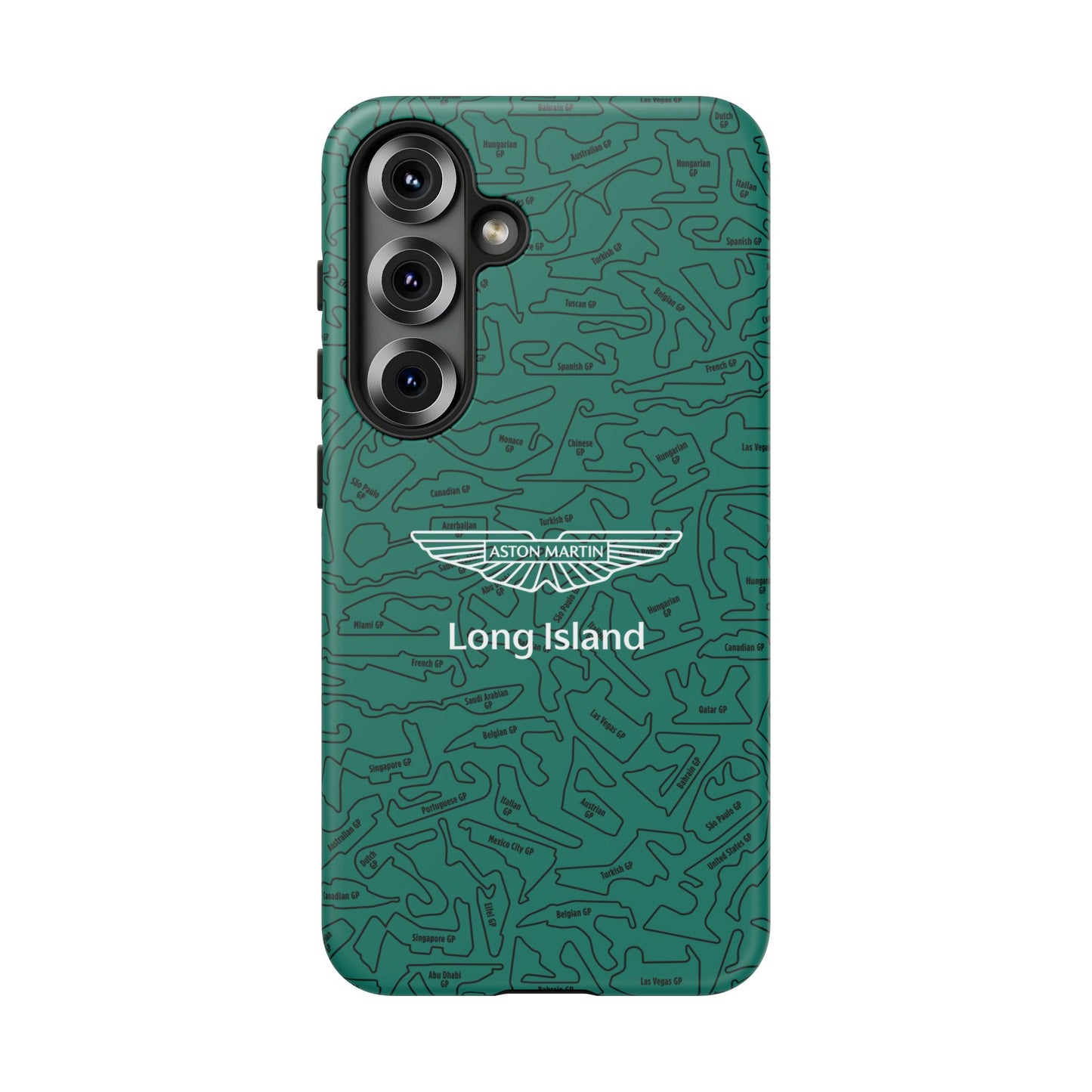 Aston Martin Long Island F1 race Track Inspired Impact-Resistant Phone Case