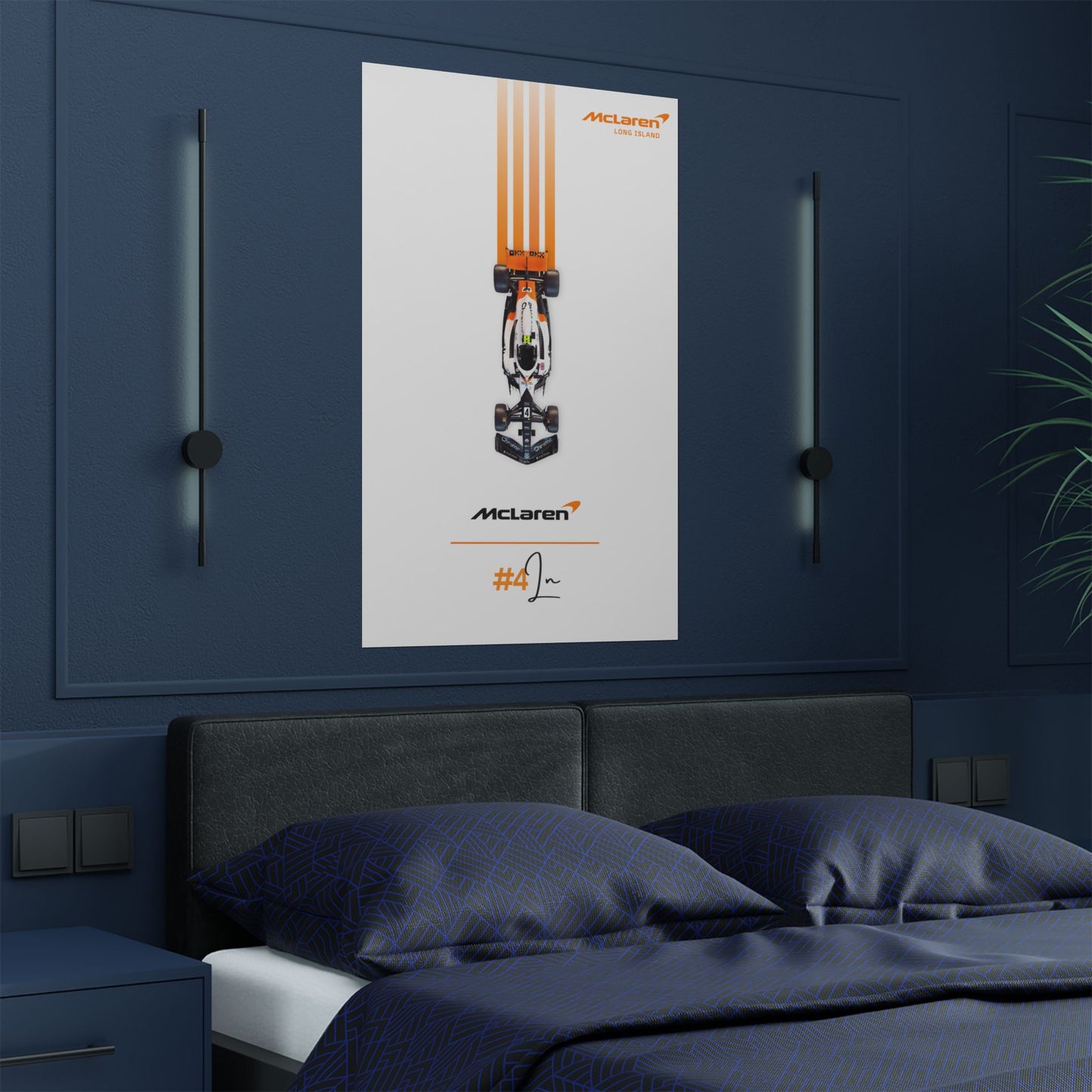 McLaren Long island F1 inspired Satin Poster Lando Norris Home Decor for F1 Fans