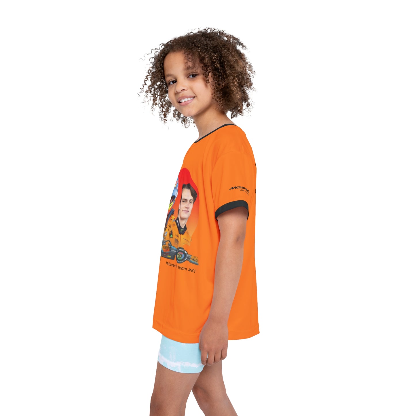 Kids Sports Jersey - Oscar Piastri Formula 1 inspired Design for Young Speed Enthusiasts