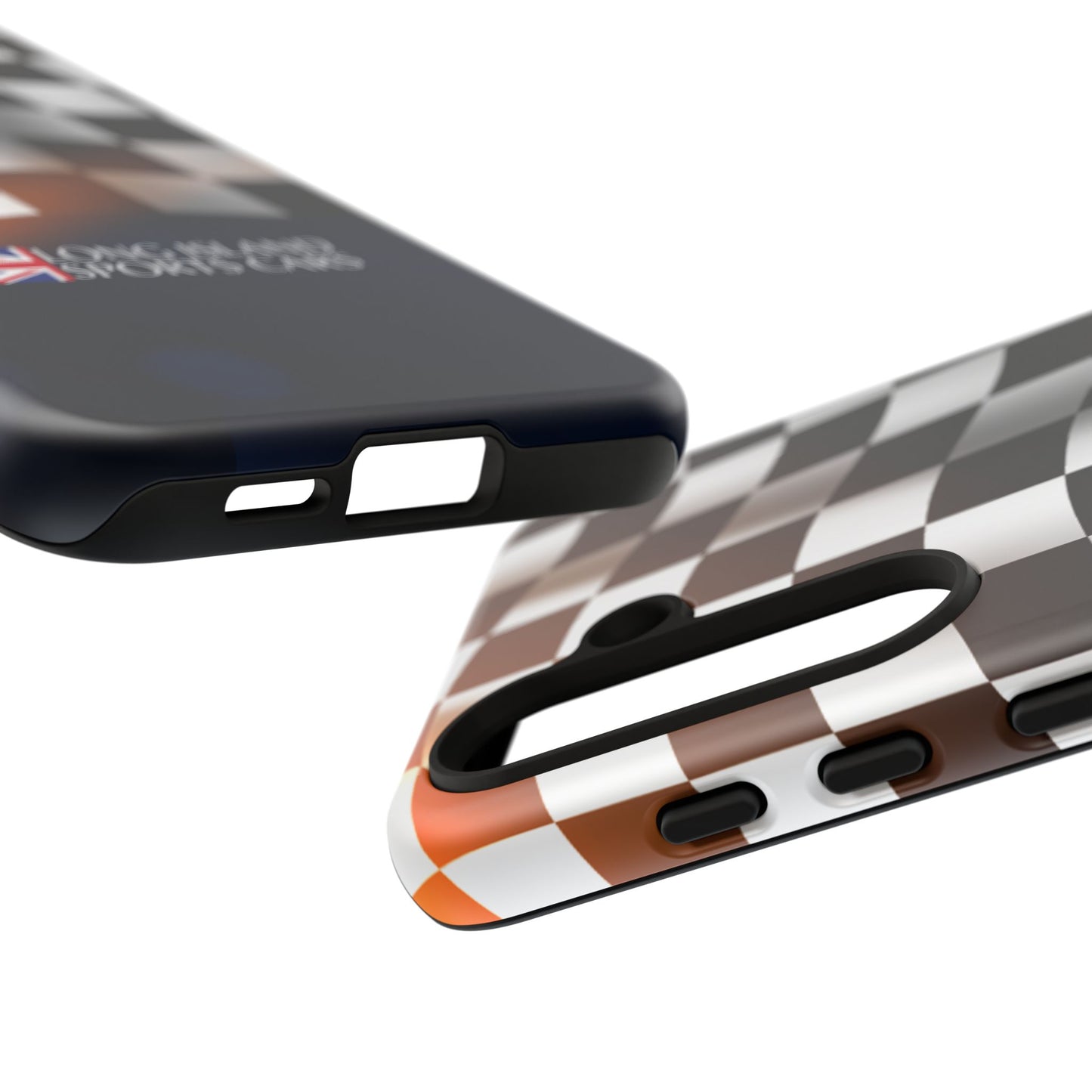Long Island Sports Cars F1 Checkered Flag Impact-Resistant Phone Case | Durable Protection for Car Enthusiasts